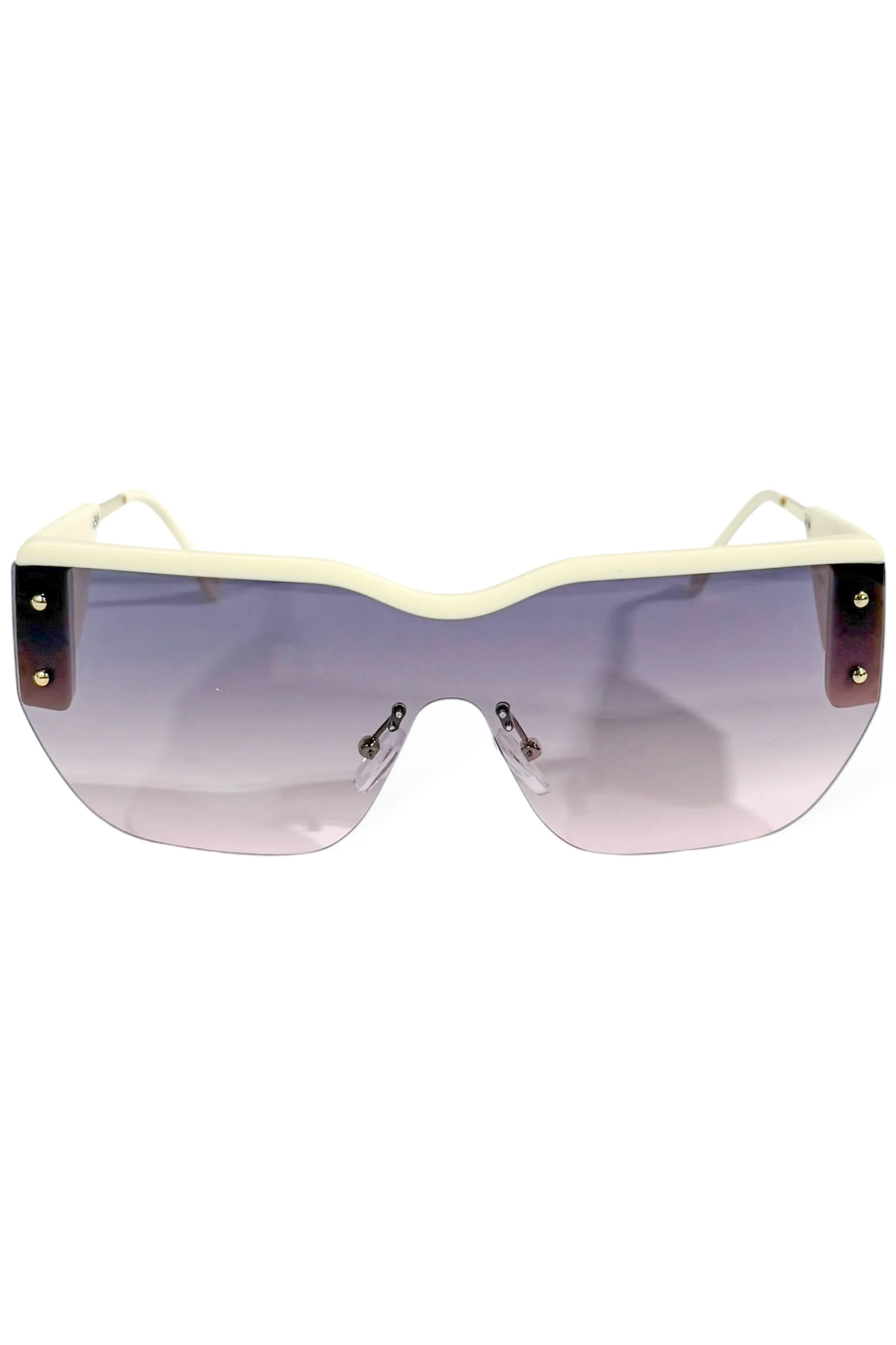 Meant To Be Cream Oversized Shield Sunglasses