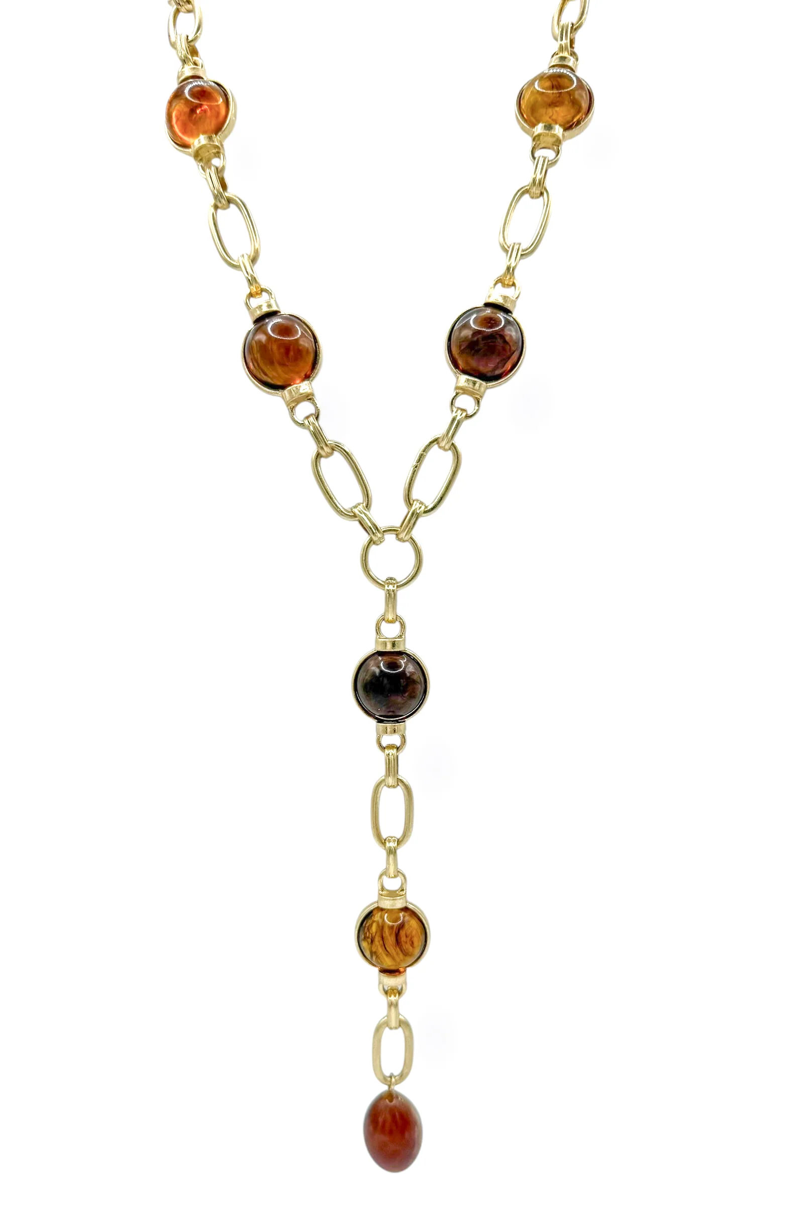All On Edge Tortoise Y Necklace