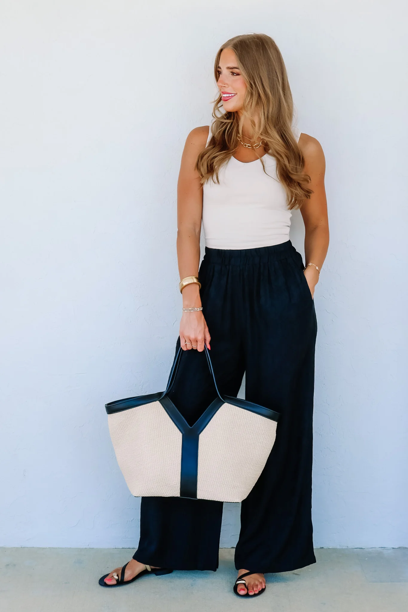 Sloane Black Wide Leg Pant - Image 3