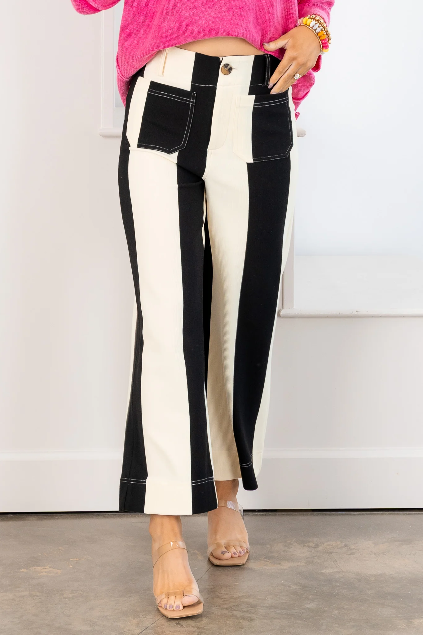 Line It Up Cropped Black Wide Leg Pant - Image 2