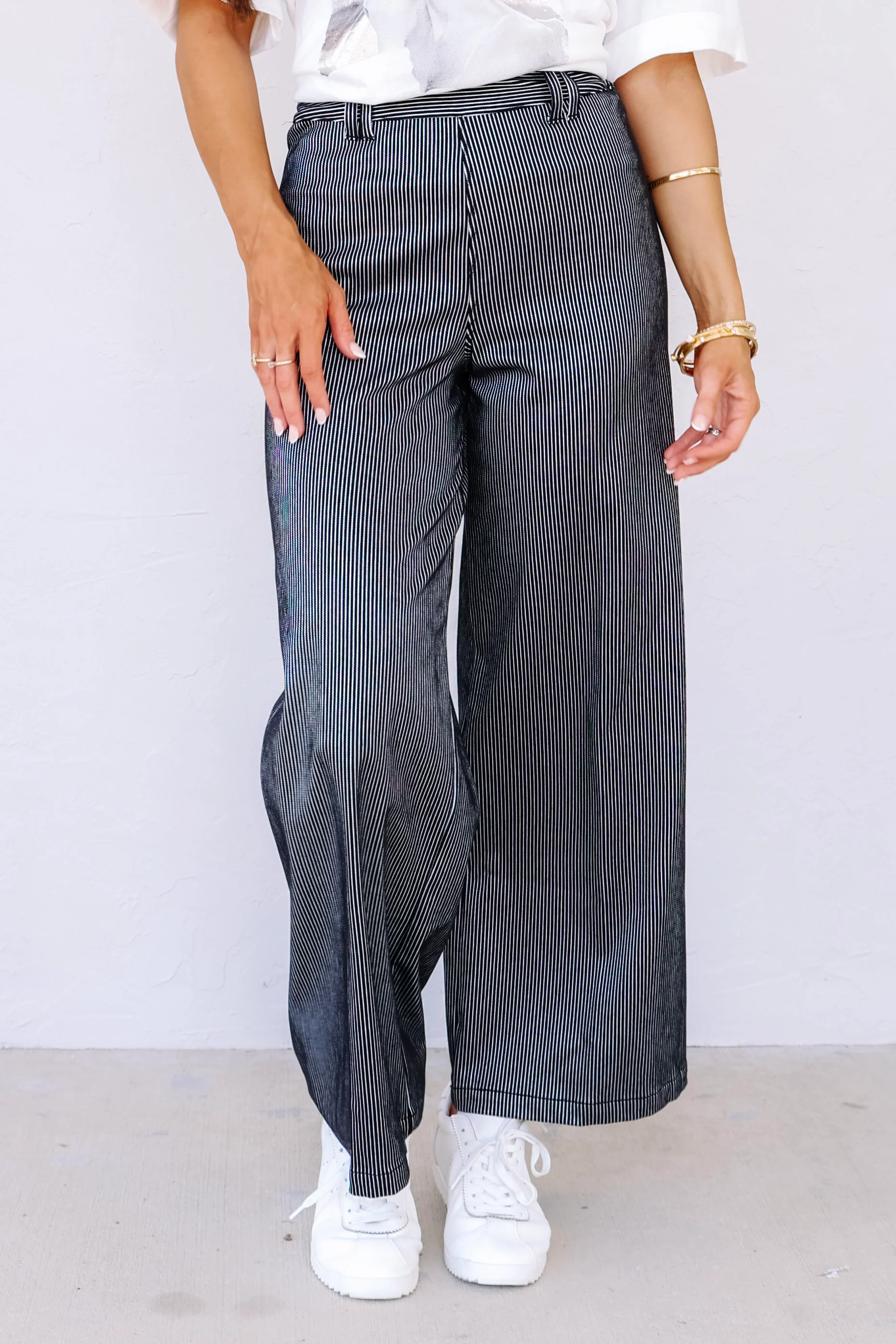 Lysse Darlene Black Sheen High Waist Wide Leg Pant - Image 2