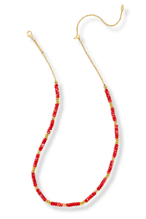 Kendra Scott Deliah Gold Red Mother Of Pearl Strand Necklace