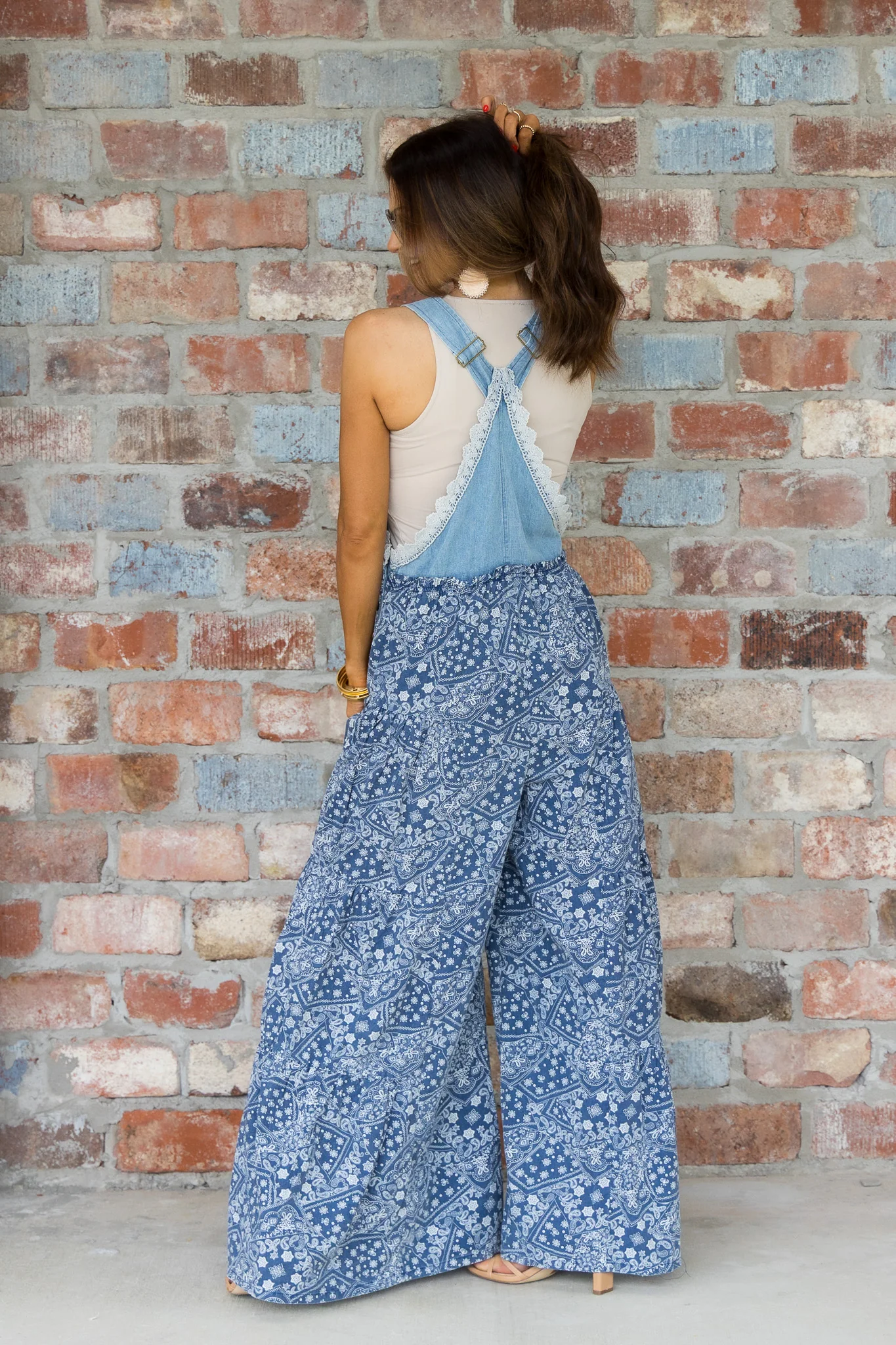Oakley Wide Leg Sleeveless Denim Jumpsuit - Image 2