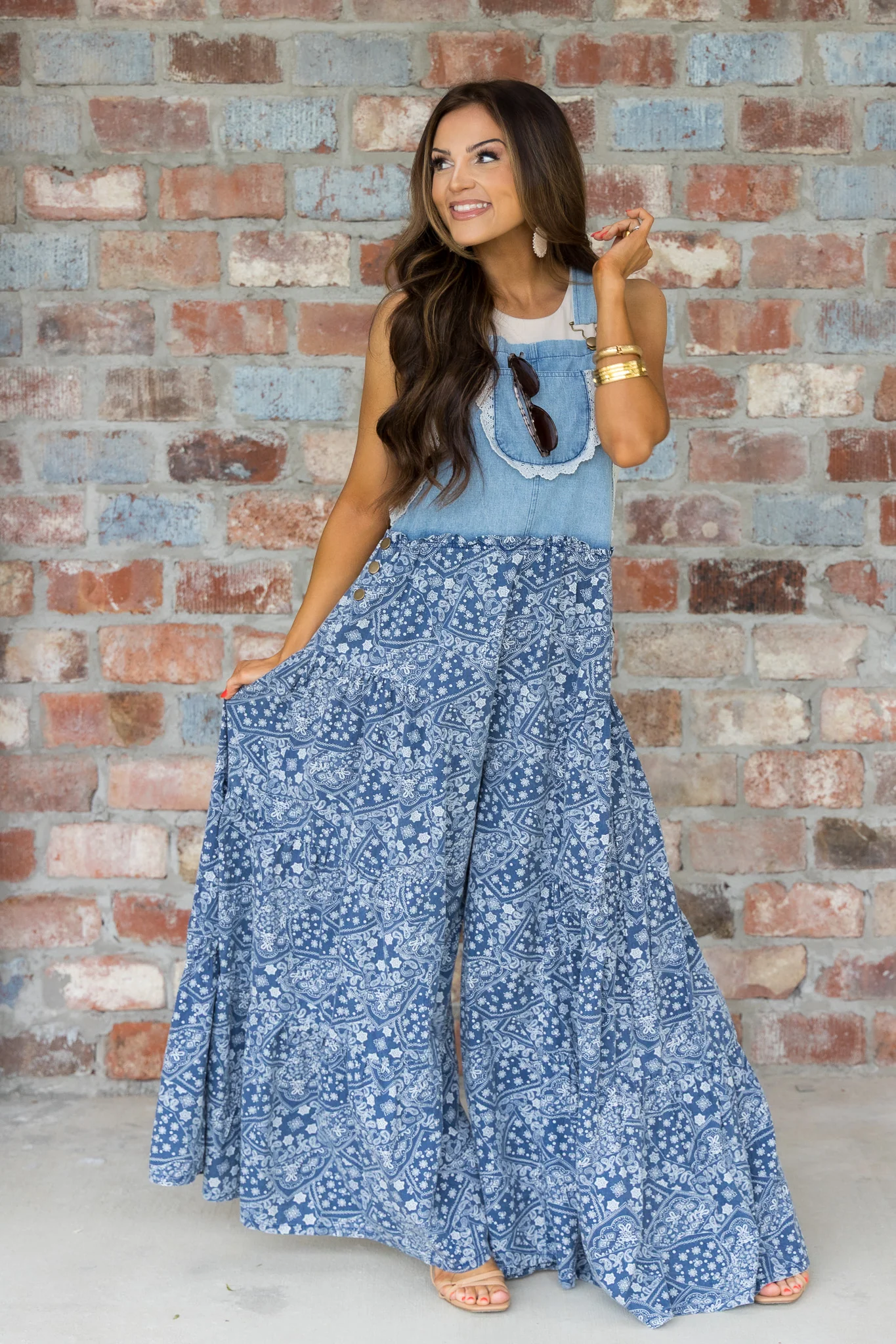 Oakley Wide Leg Sleeveless Denim Jumpsuit - Image 6