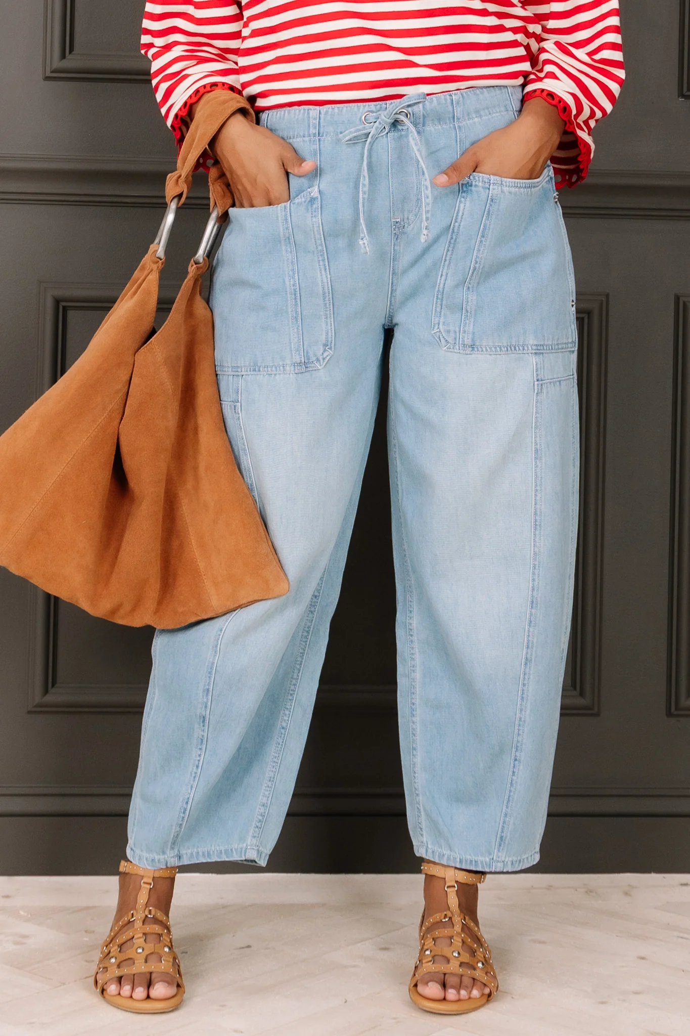 Staying Hopeful Denim Barrel Pant