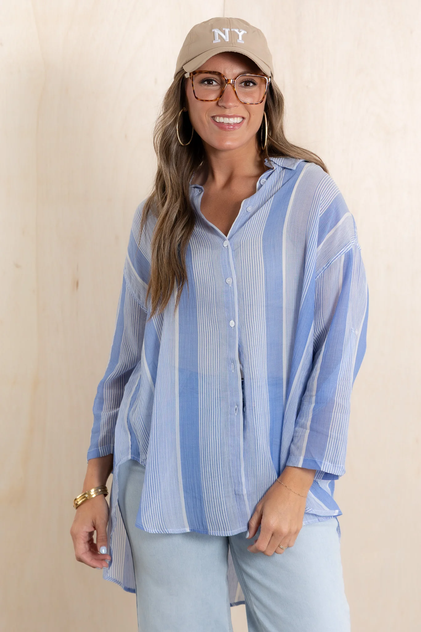 Dune Blue Striped Long Sleeve Top *Final Sale* - Image 4