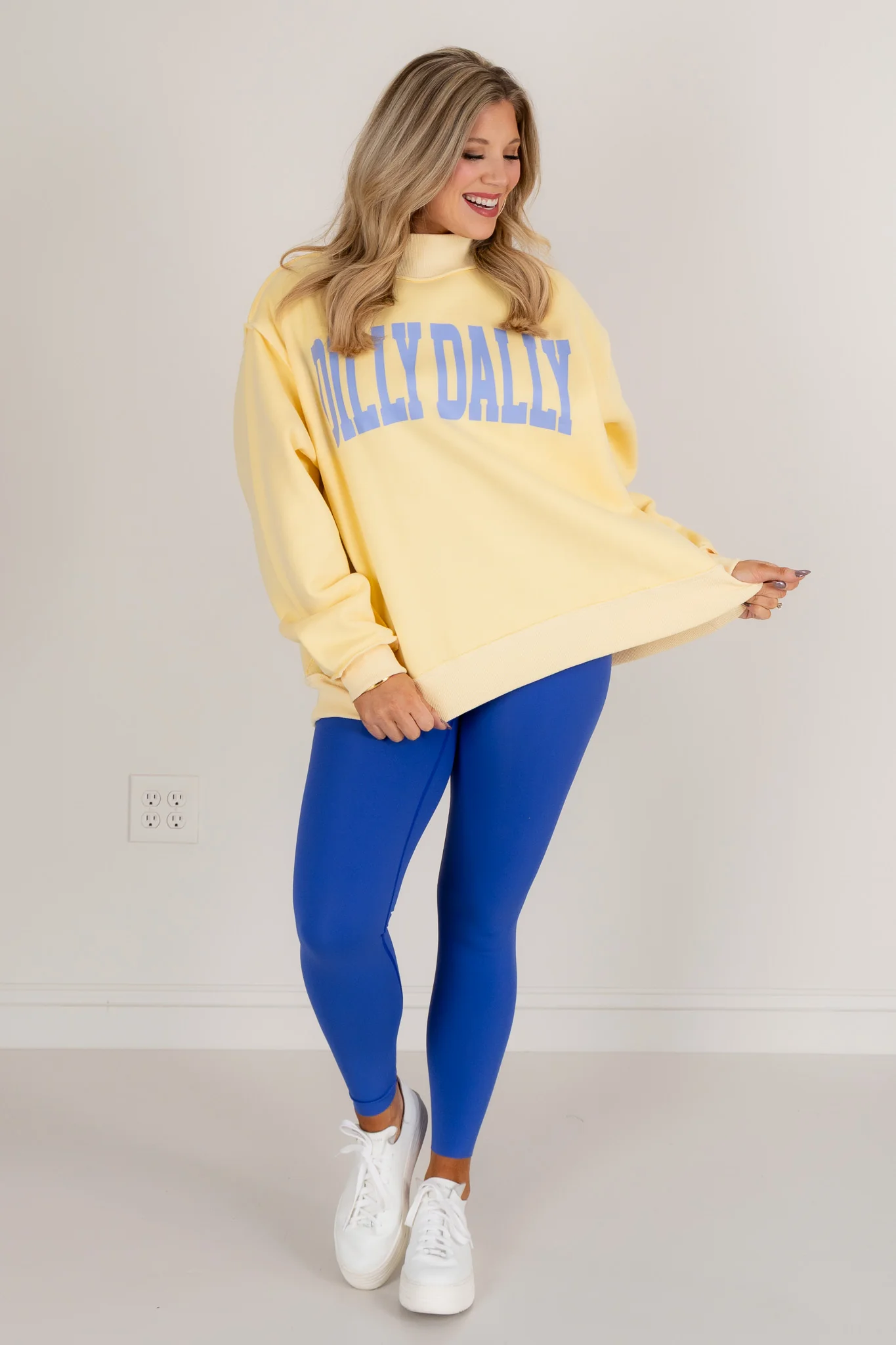 Dilly Dally Yellow Mock Neck Sweatshirt - Image 2