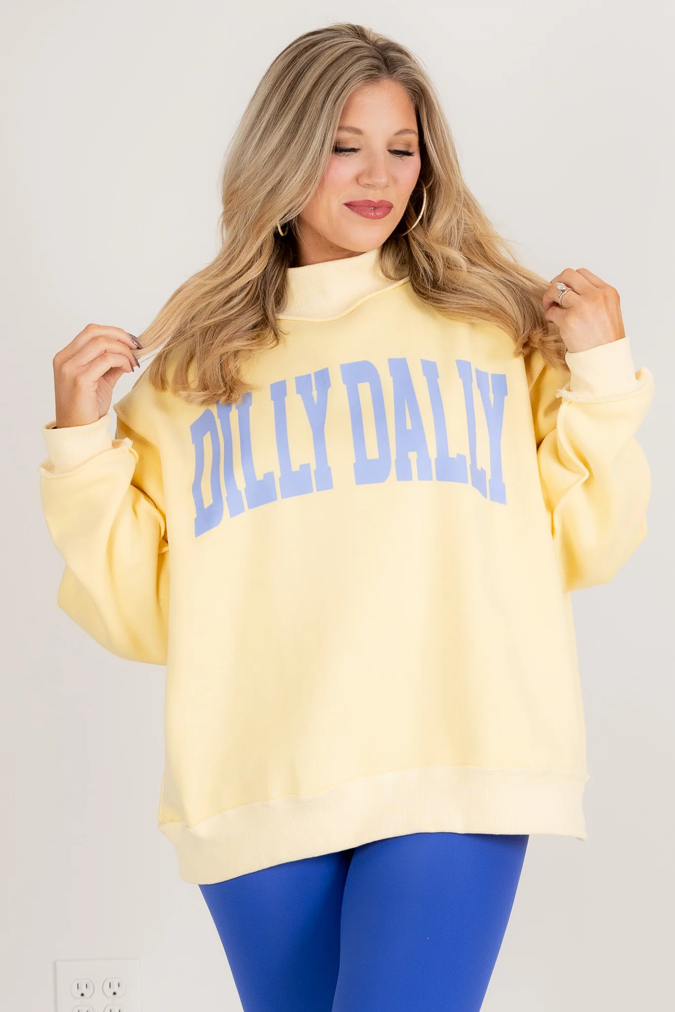 Dilly Dally Yellow Mock Neck Sweatshirt - Image 4
