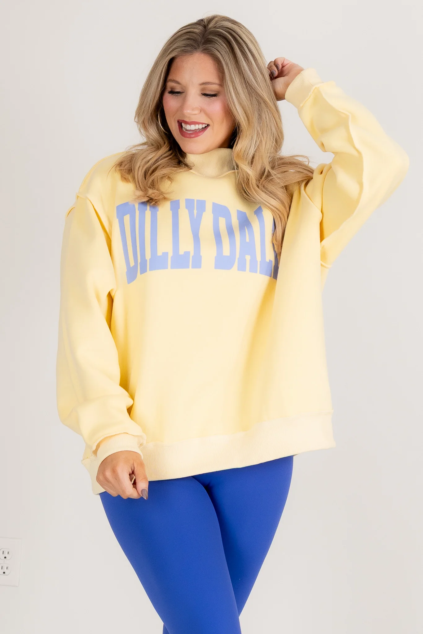 Dilly Dally Yellow Mock Neck Sweatshirt - Image 5