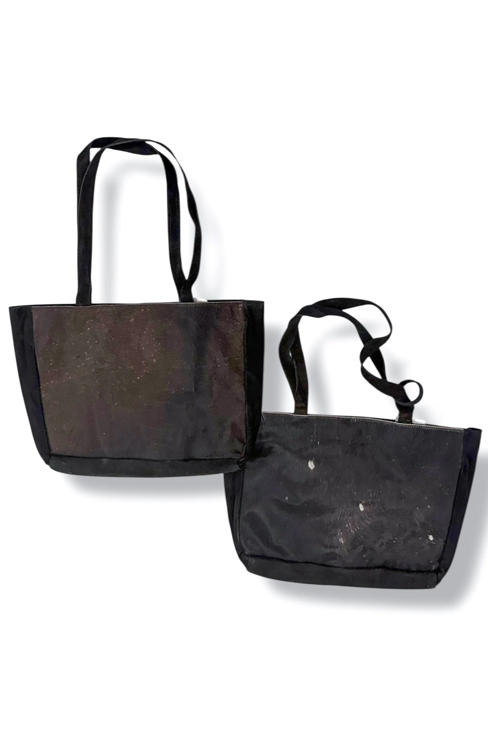 DOORBUSTER Genuine Leather Cow Print Calf Fur Shoulder Tote Bag - Image 2