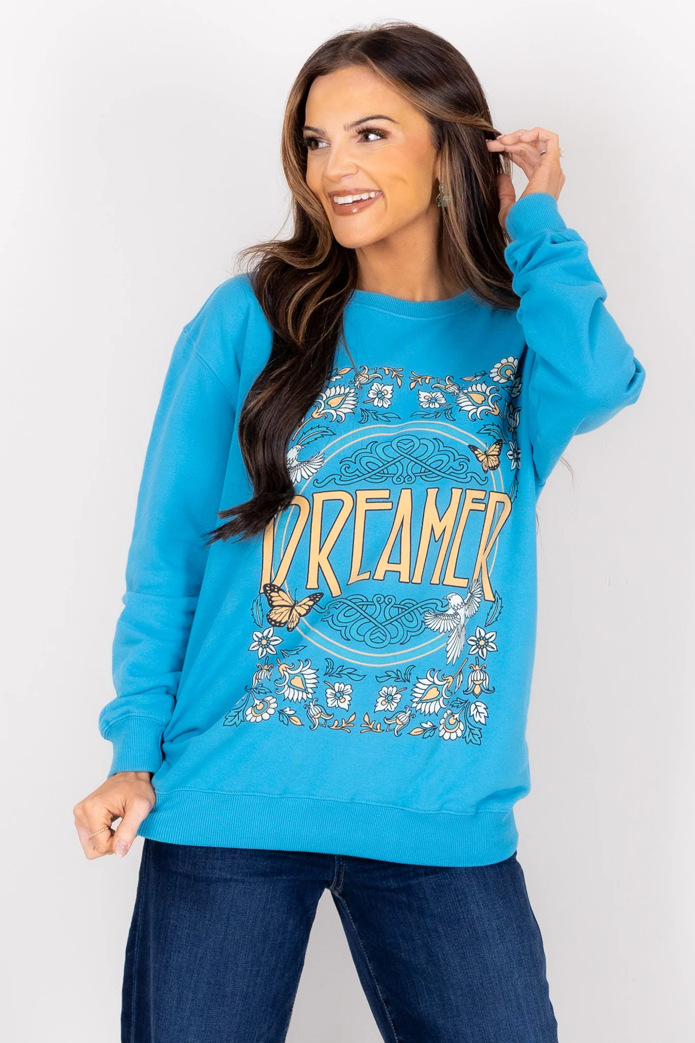 Dreamer Turquoise Long Sleeve Sweatshirt - Image 4