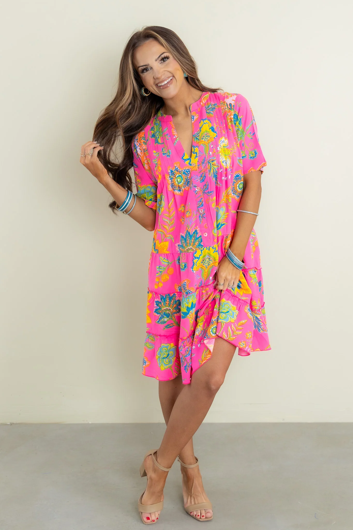 Ticket To Paradise Floral Pink Mini Dress *Final Sale* - Image 2