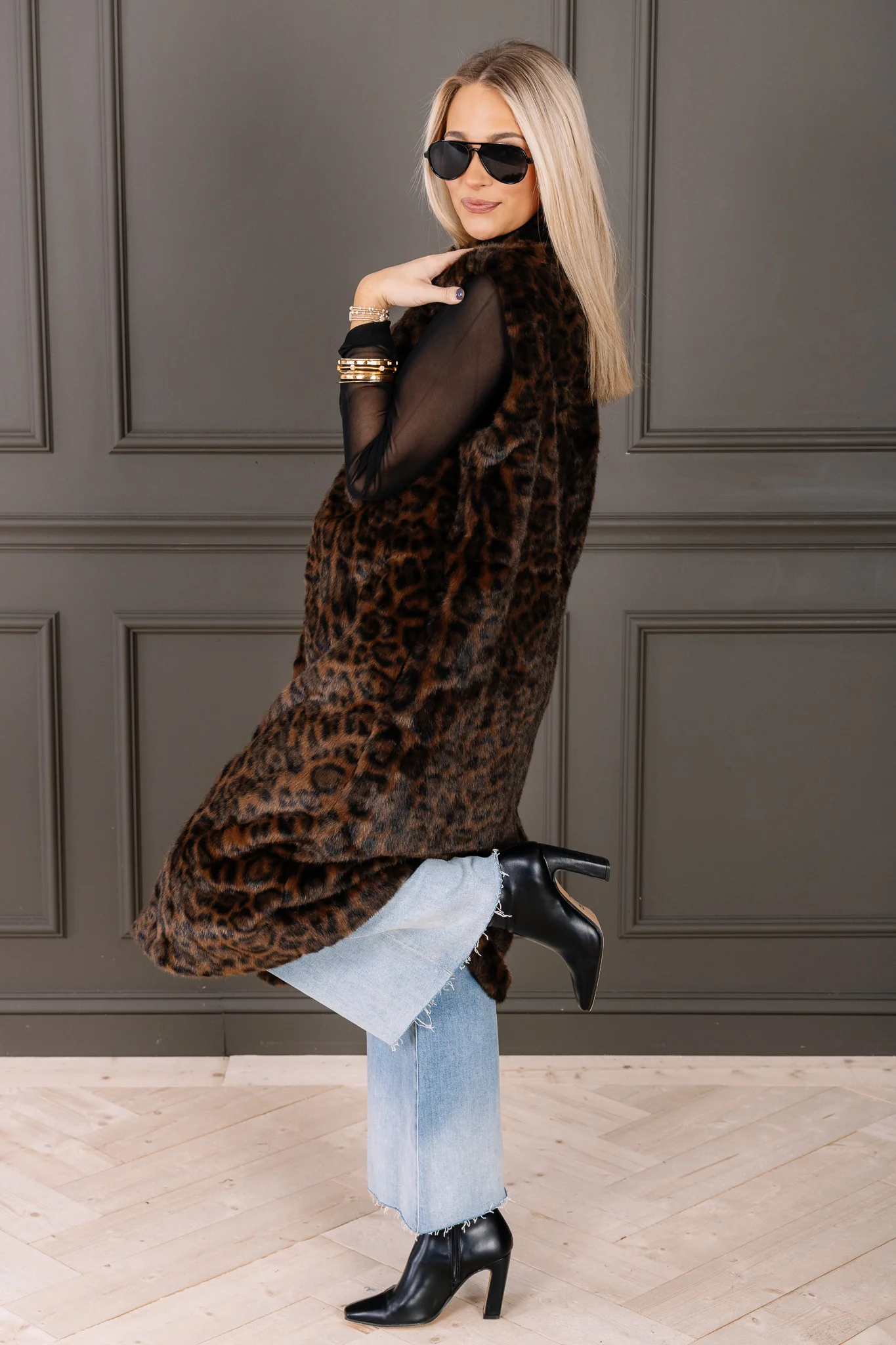 Mary Faux Fur Animal Vest - Image 2