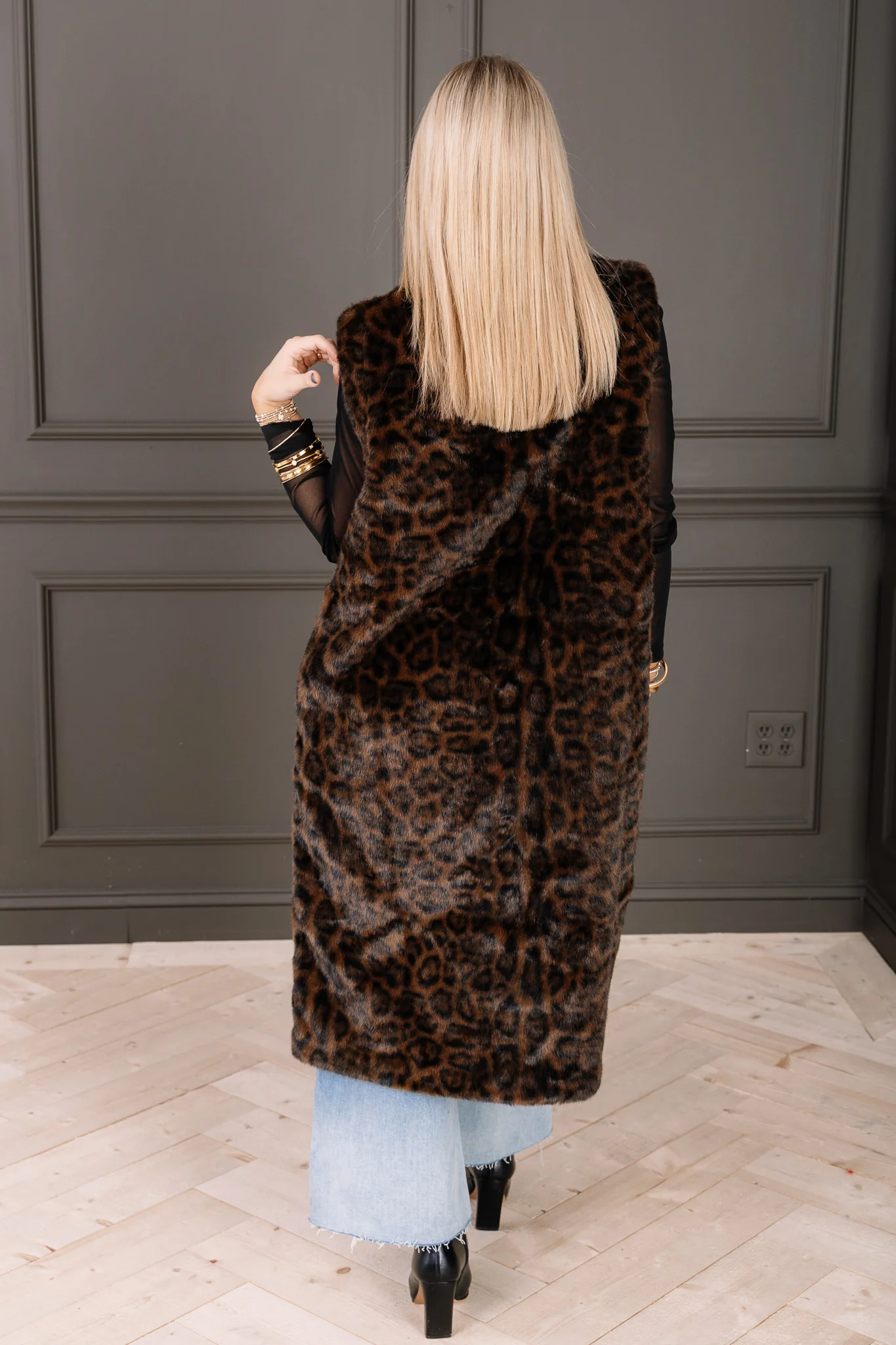 Mary Faux Fur Animal Vest - Image 3