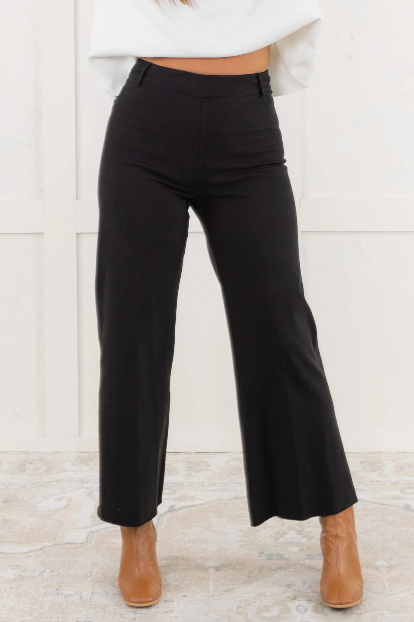 Erin High Waisted Wide Leg Black Jean - Image 3