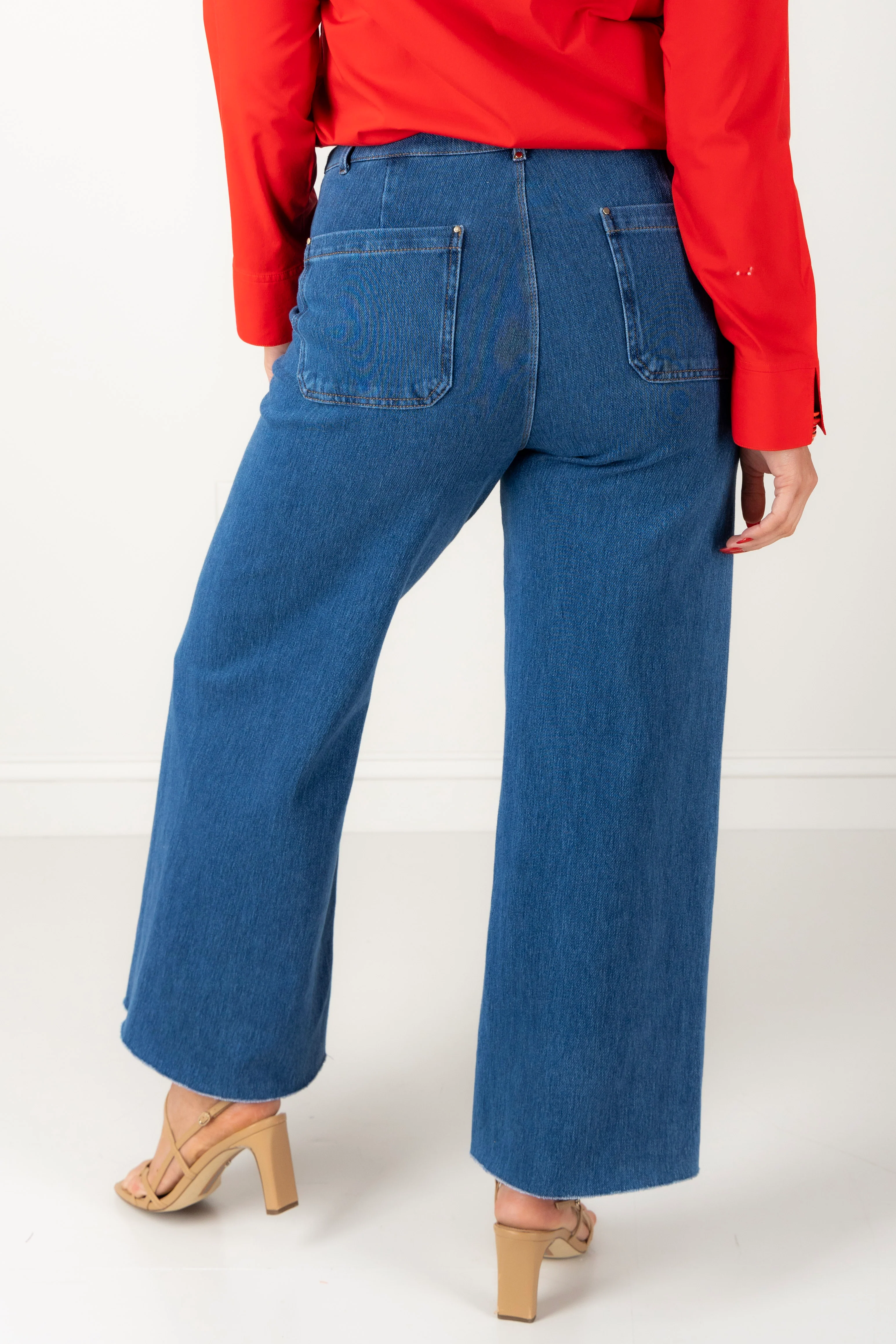 Erin High Waisted Mid Wash Wide Leg Jean - Image 4