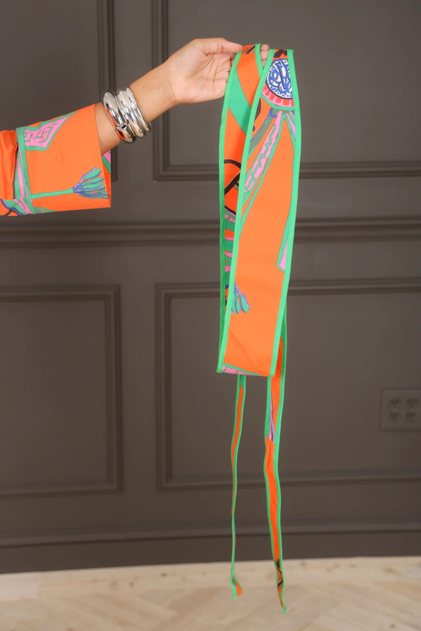Estate Orange Obi Sash Belt - Image 2