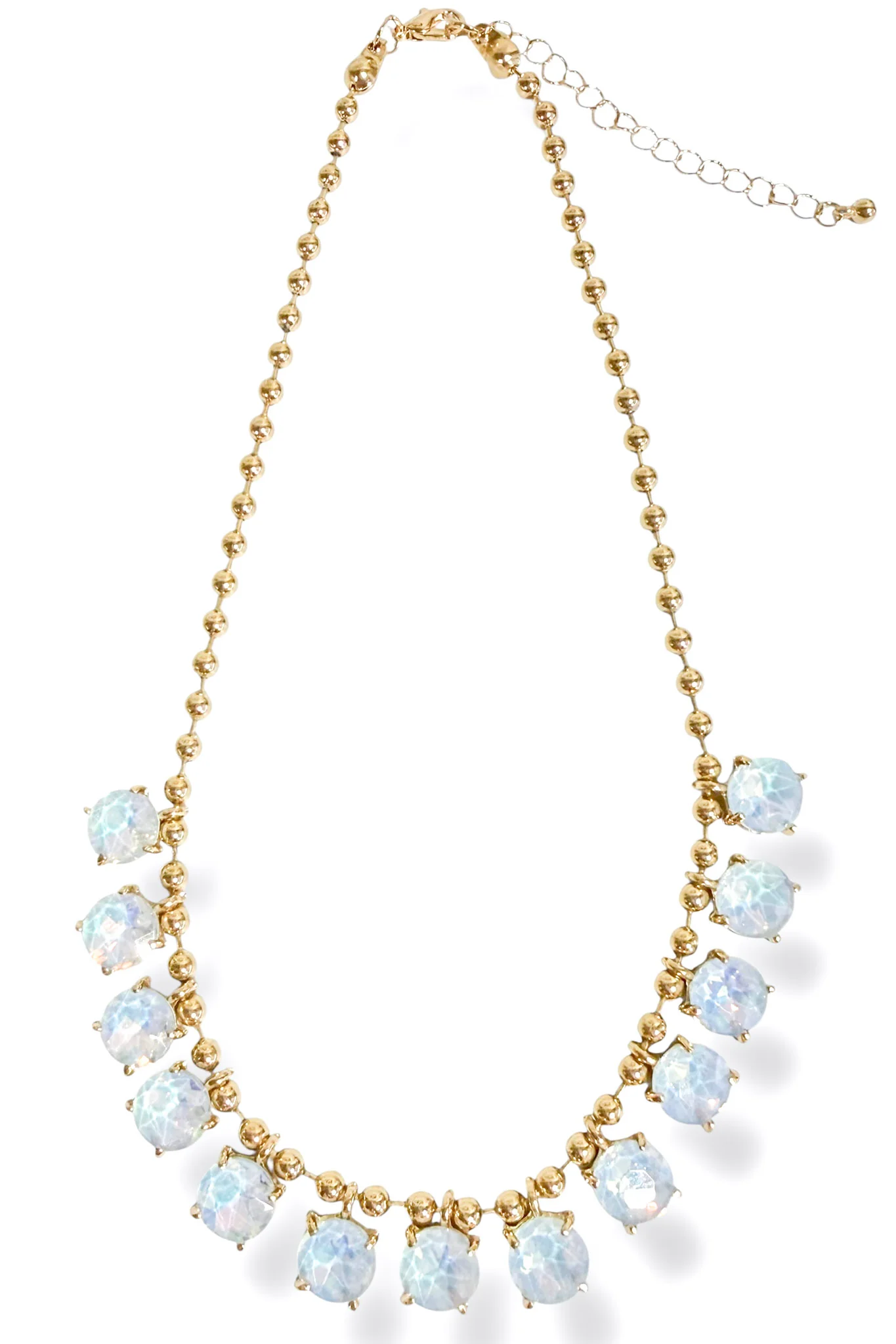 Even It Out Pastel Blue Round Glass Charm Ball Necklace