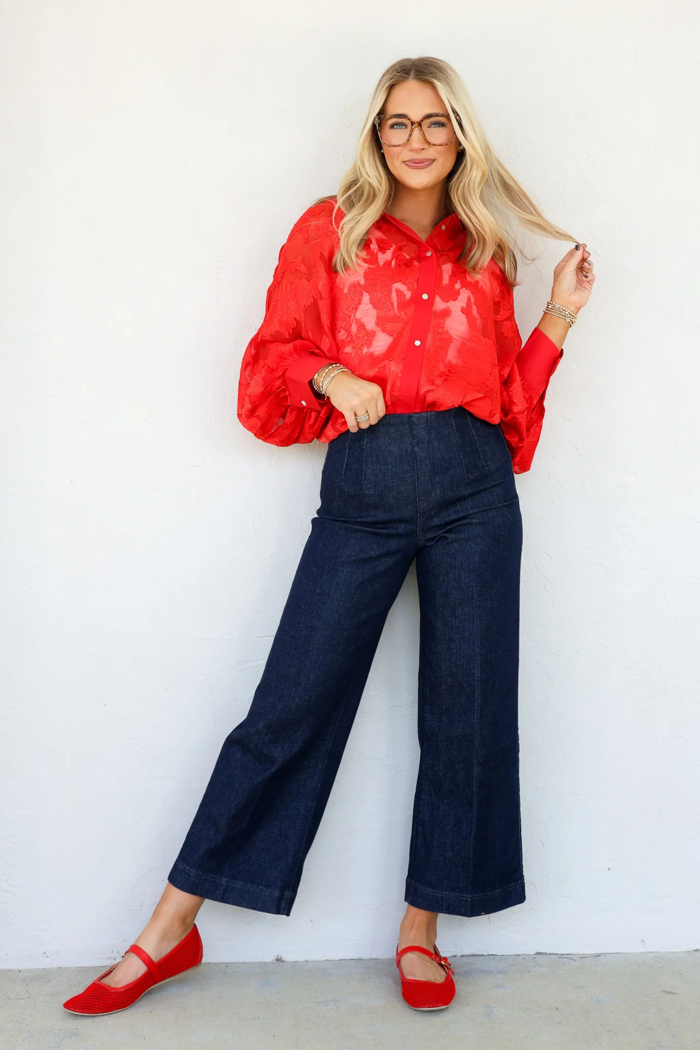 SPANX Everywear Raw Indigo Wash Cropped Wide Leg Jean - Image 2