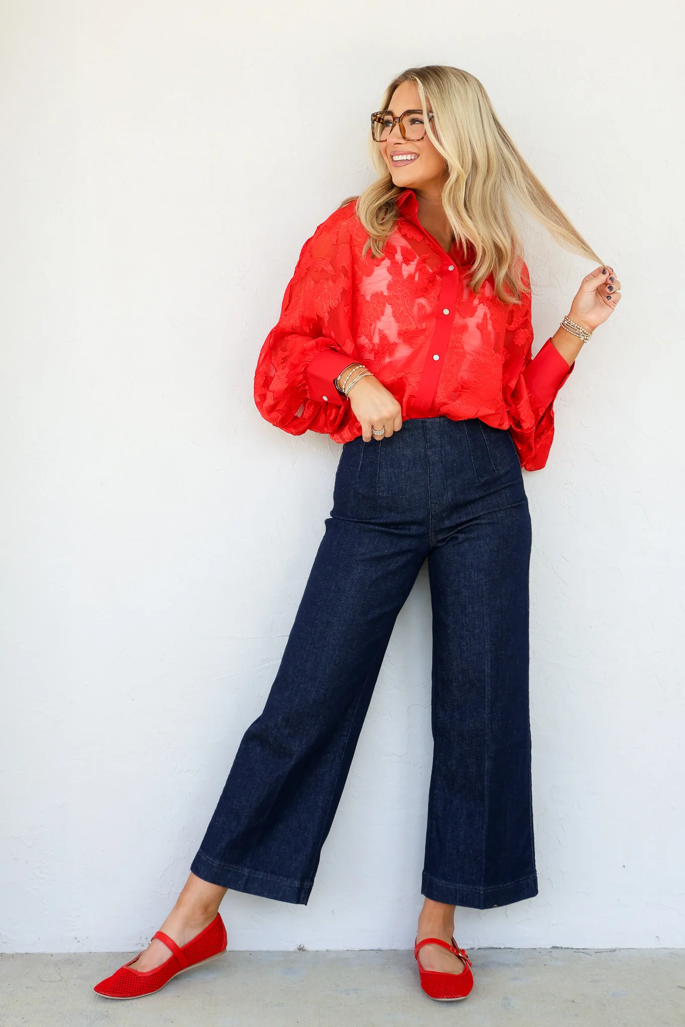 SPANX Everywear Raw Indigo Wash Cropped Wide Leg Jean - Image 3