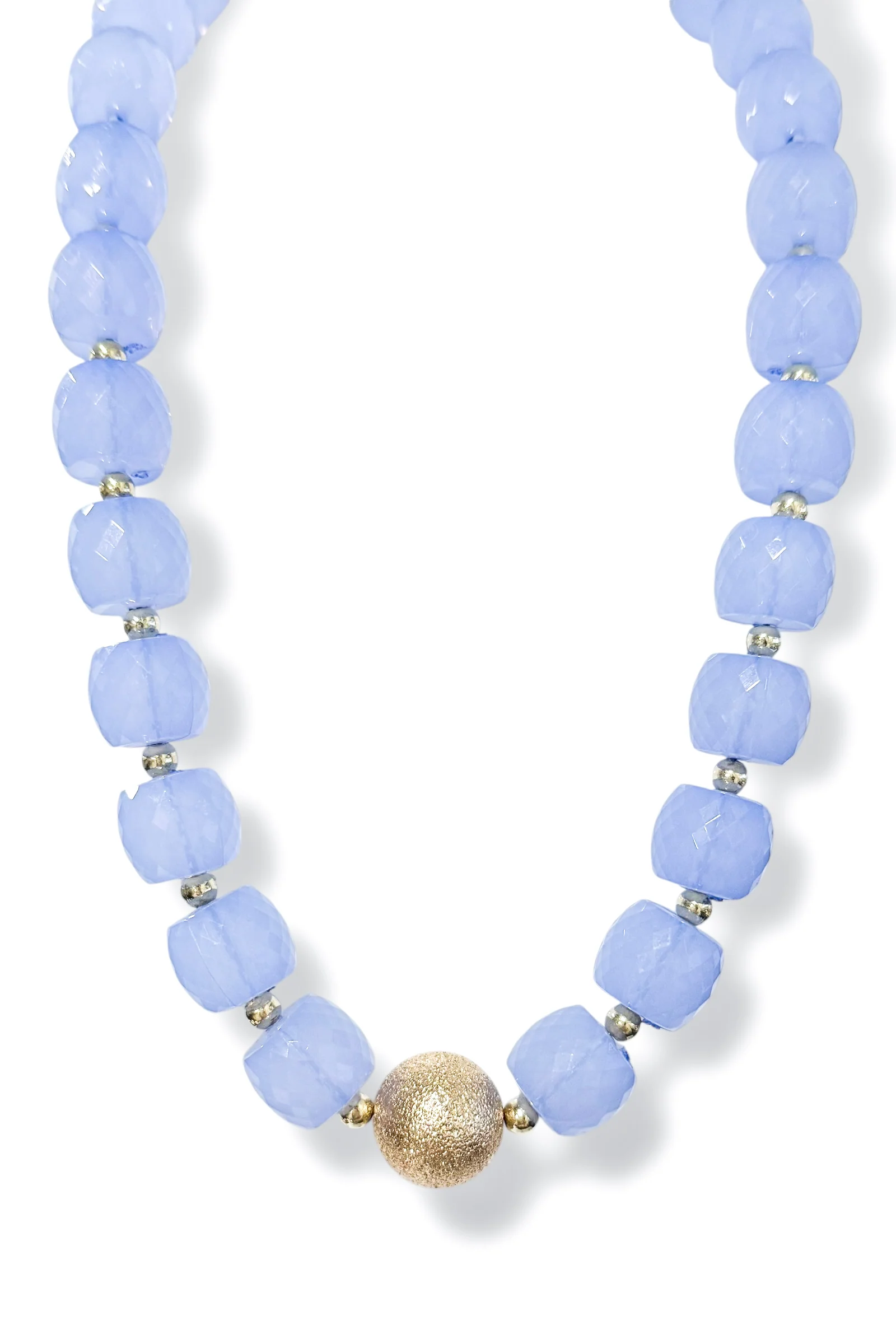 Eyes On You Lt. Blue Dia Cut Acrylic Necklace