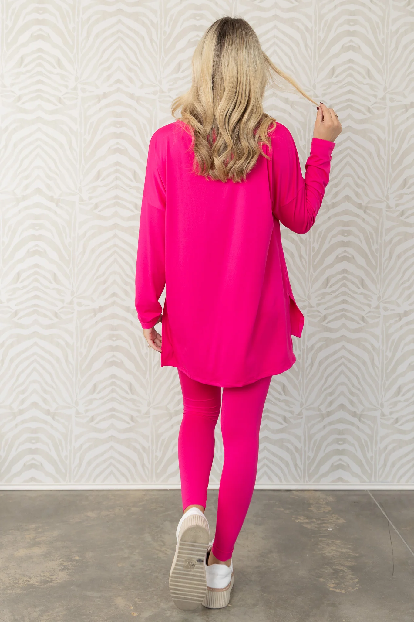 Falling Into Place Hot Pink Loungewear Set - Image 5