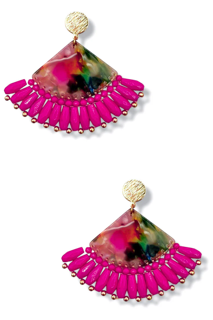 To The Front Bead and Resin Earrings