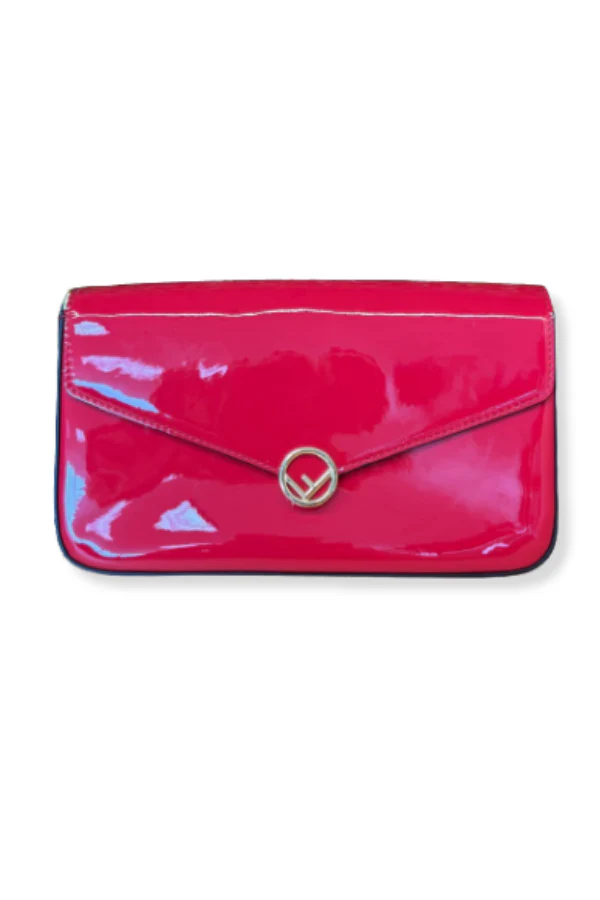 Fendi Vitello Vernice Mou F Is Fendi Envelope WOC w/Pouches