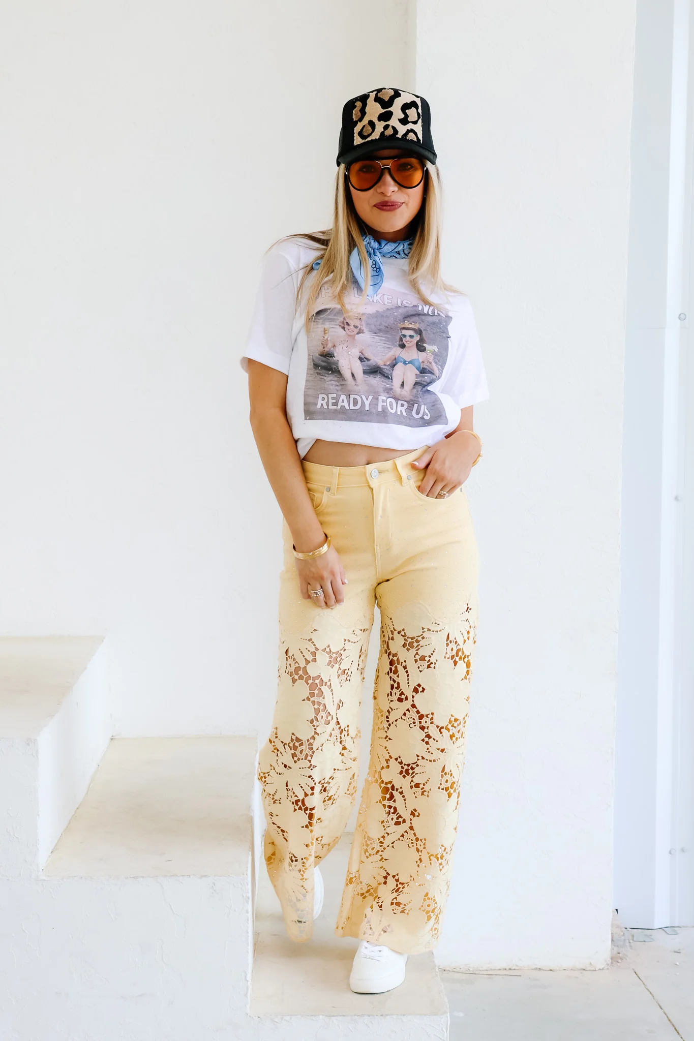 Flora High Rise Butter Yellow Wide Leg Jean - Image 6