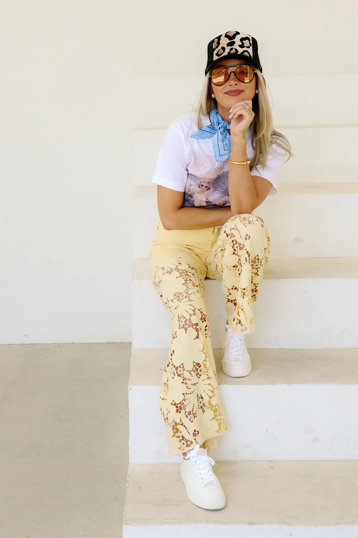 Flora High Rise Butter Yellow Wide Leg Jean - Image 7