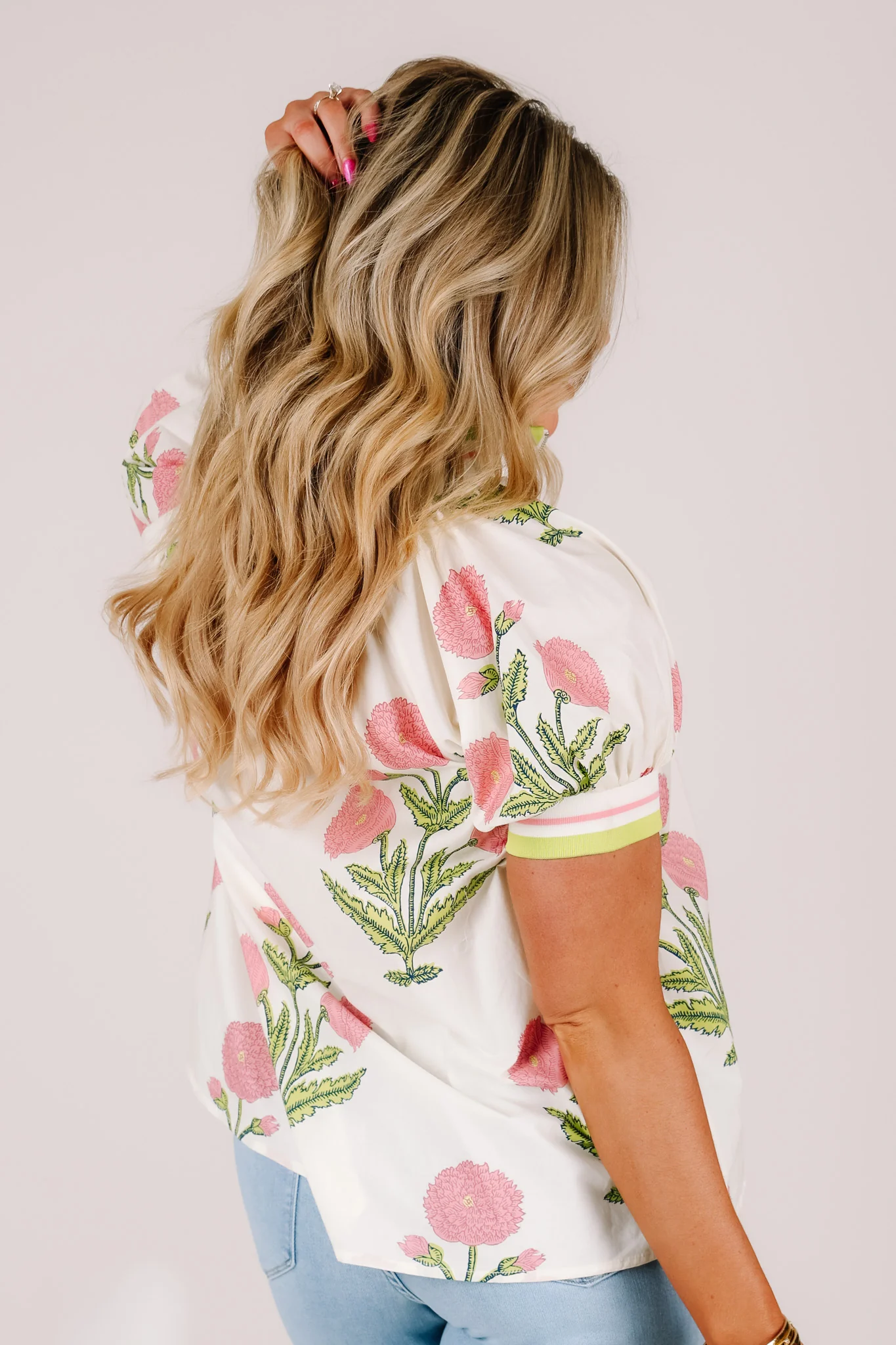 A Million Reasons Pink Mix Short Sleeve Blouse - Image 5