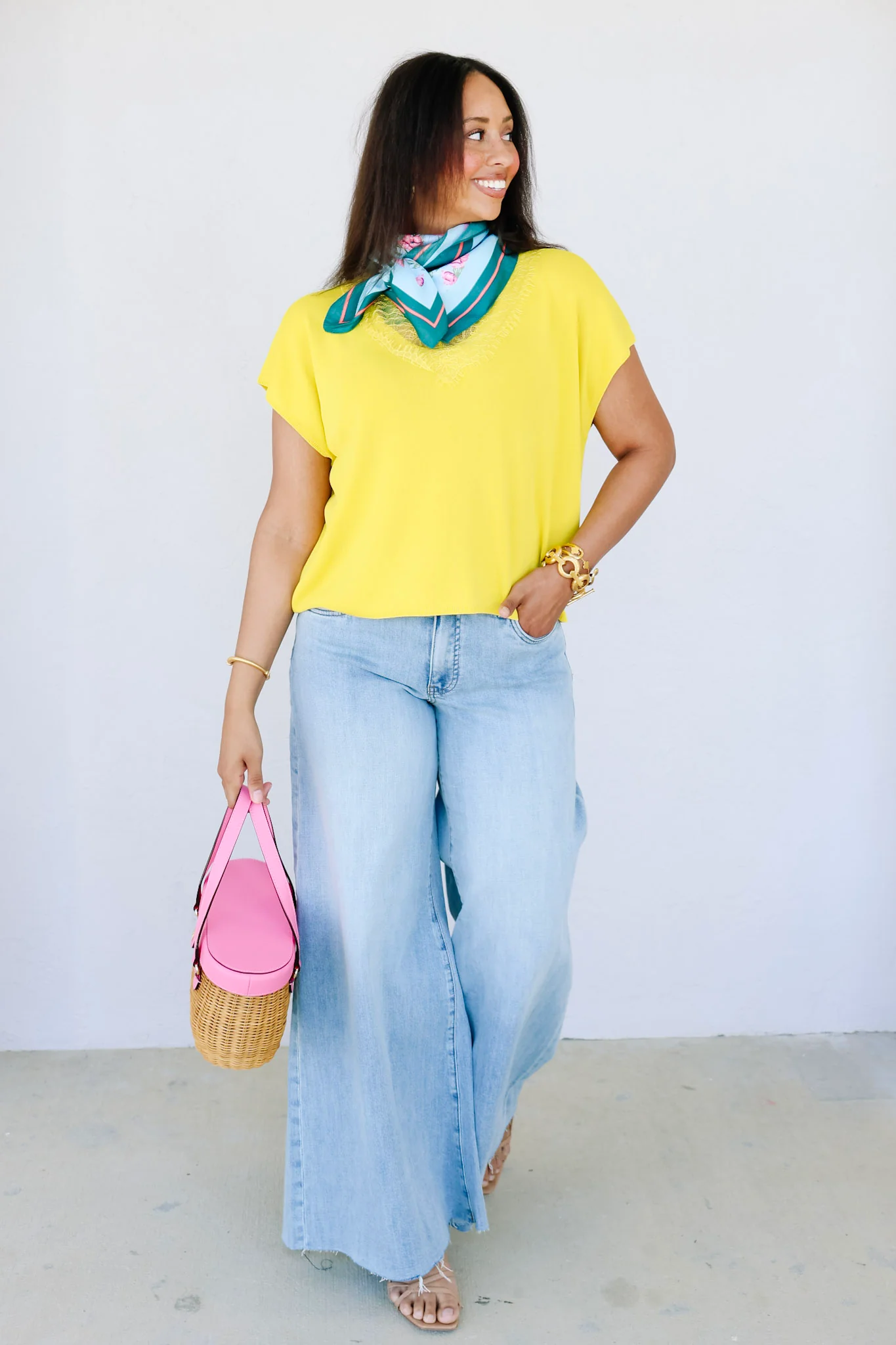 Savannah Blue Floral Print Scarf - Image 3