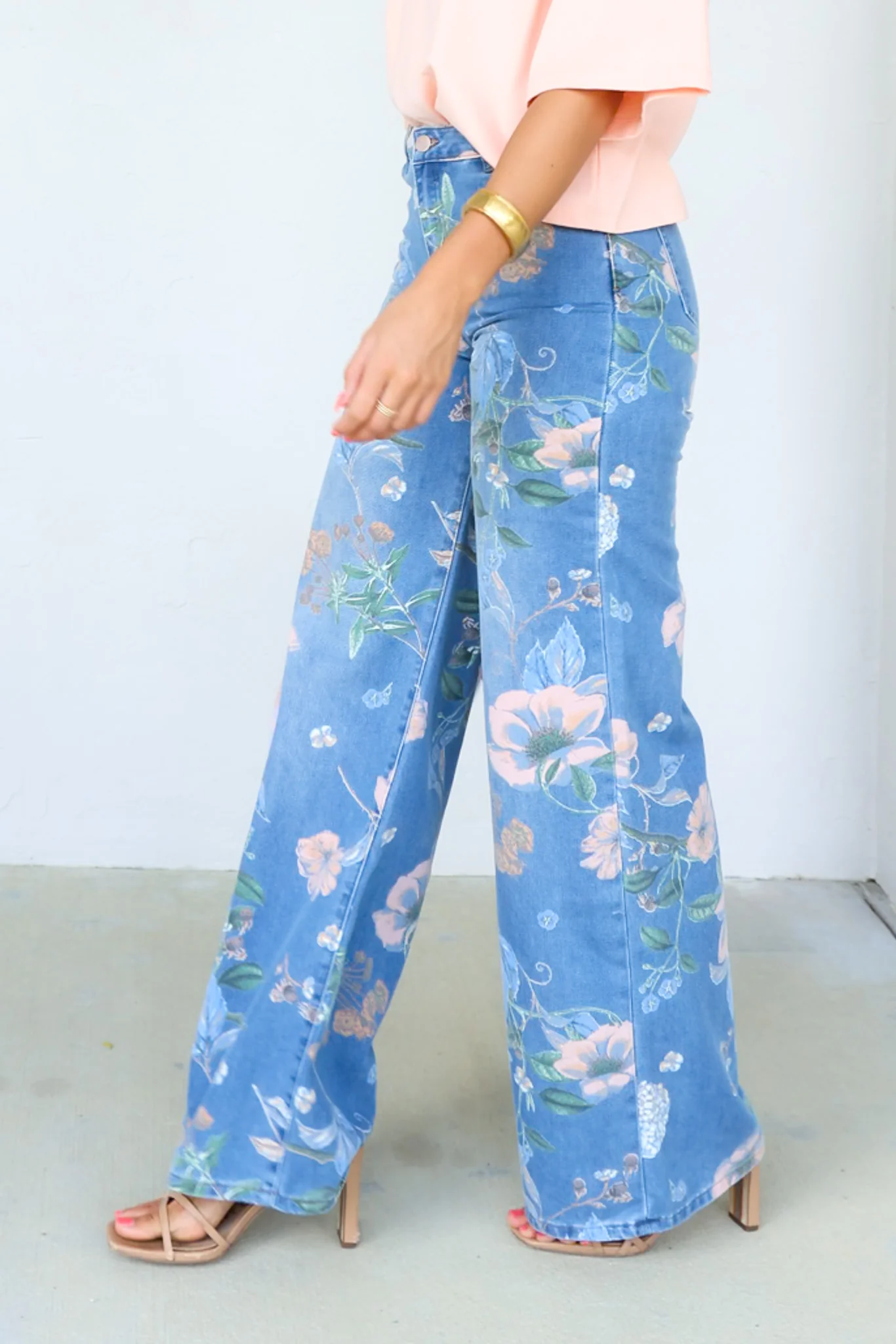 Haven Floral Print Indigo Wide Leg Jean - Image 3