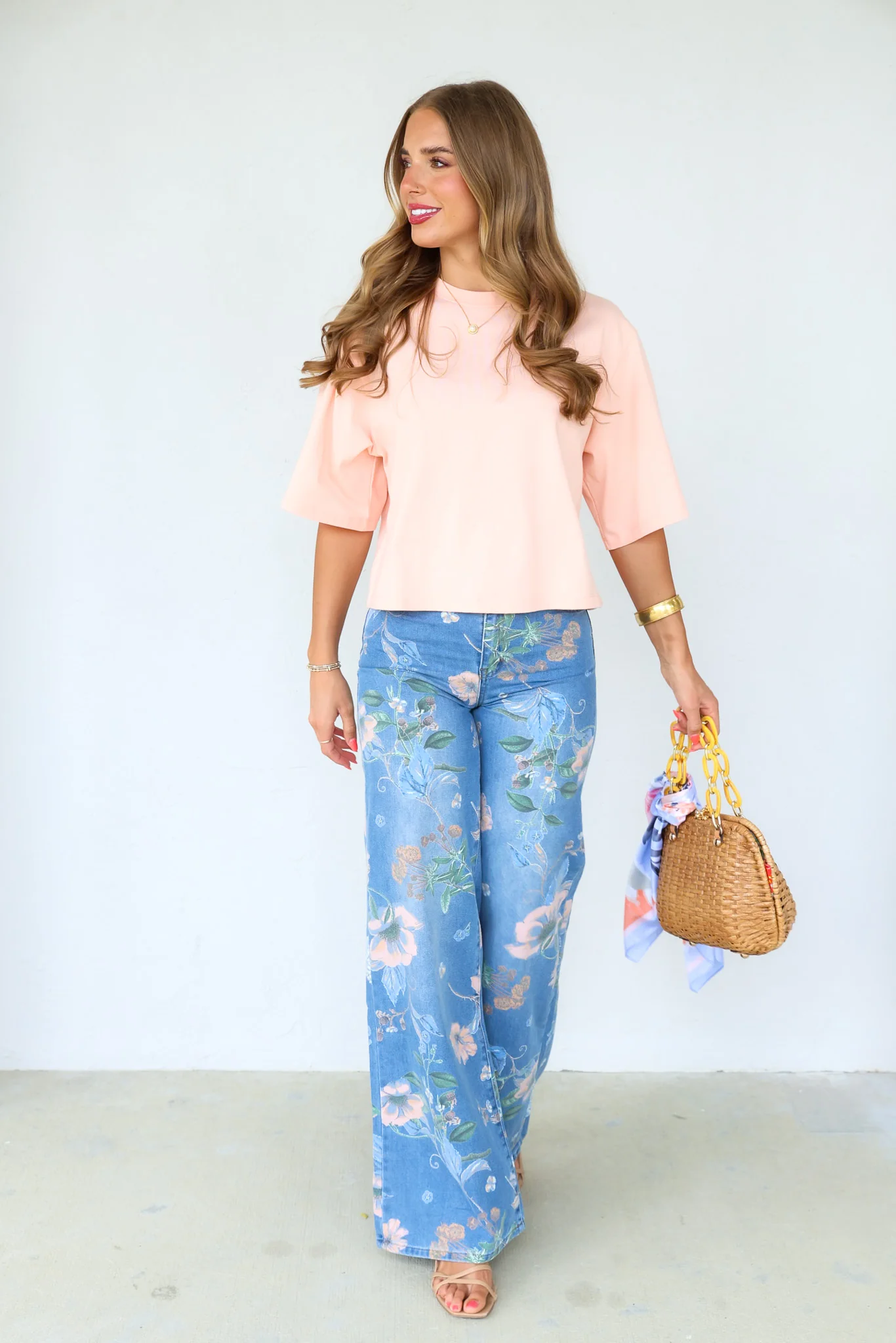 Haven Floral Print Indigo Wide Leg Jean - Image 5