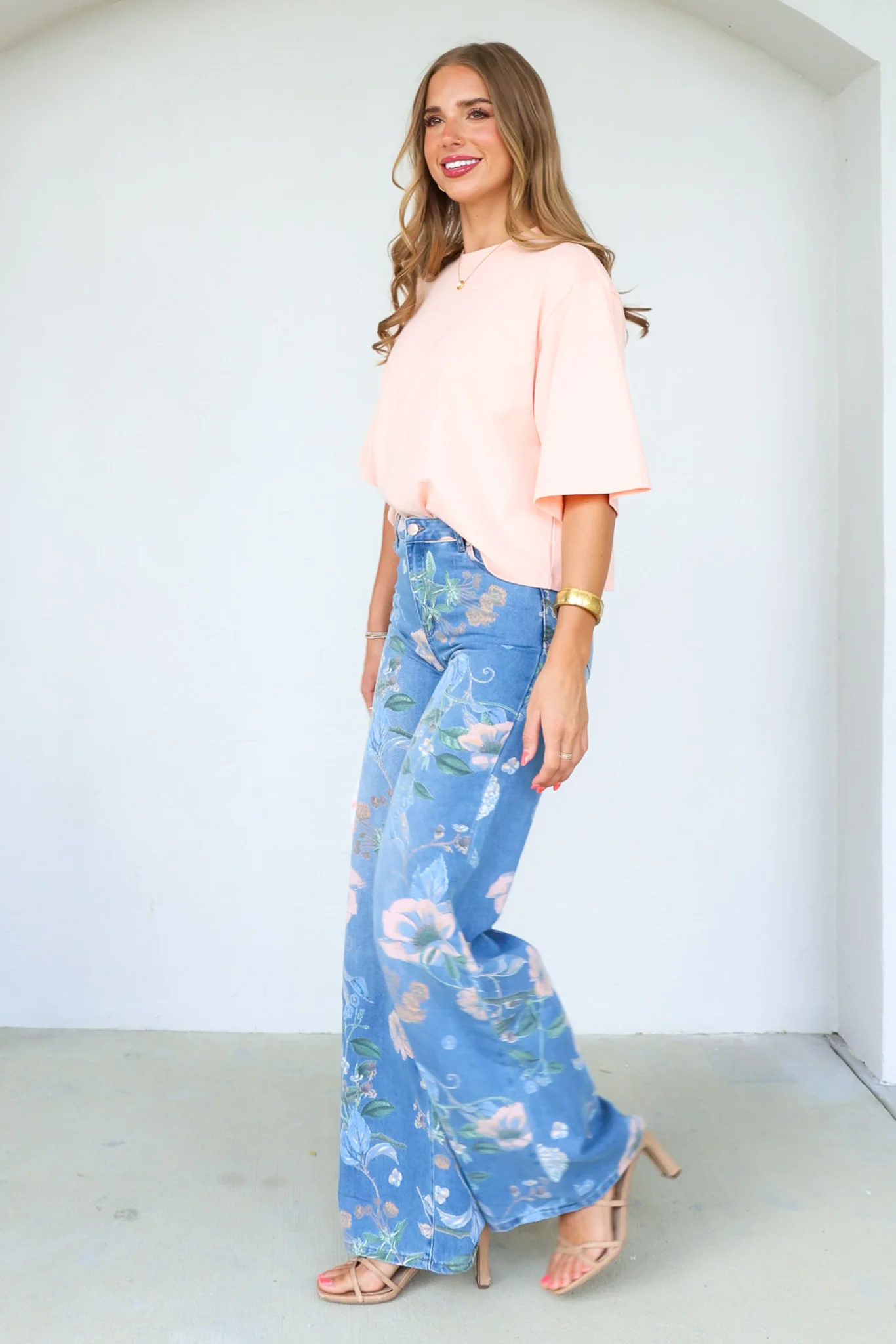 Haven Floral Print Indigo Wide Leg Jean - Image 6