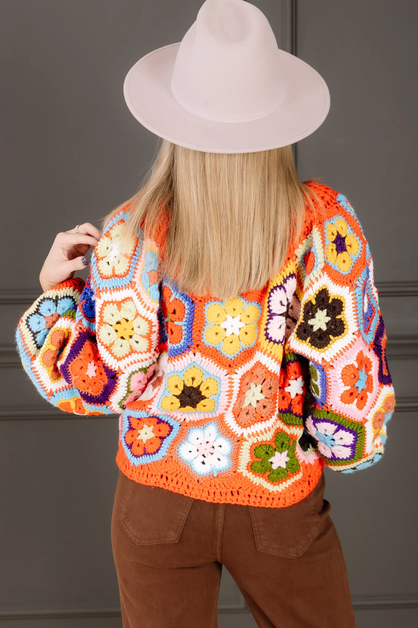 Flowerchild Red Chunky Long Sleeve Sweater Top - Image 5