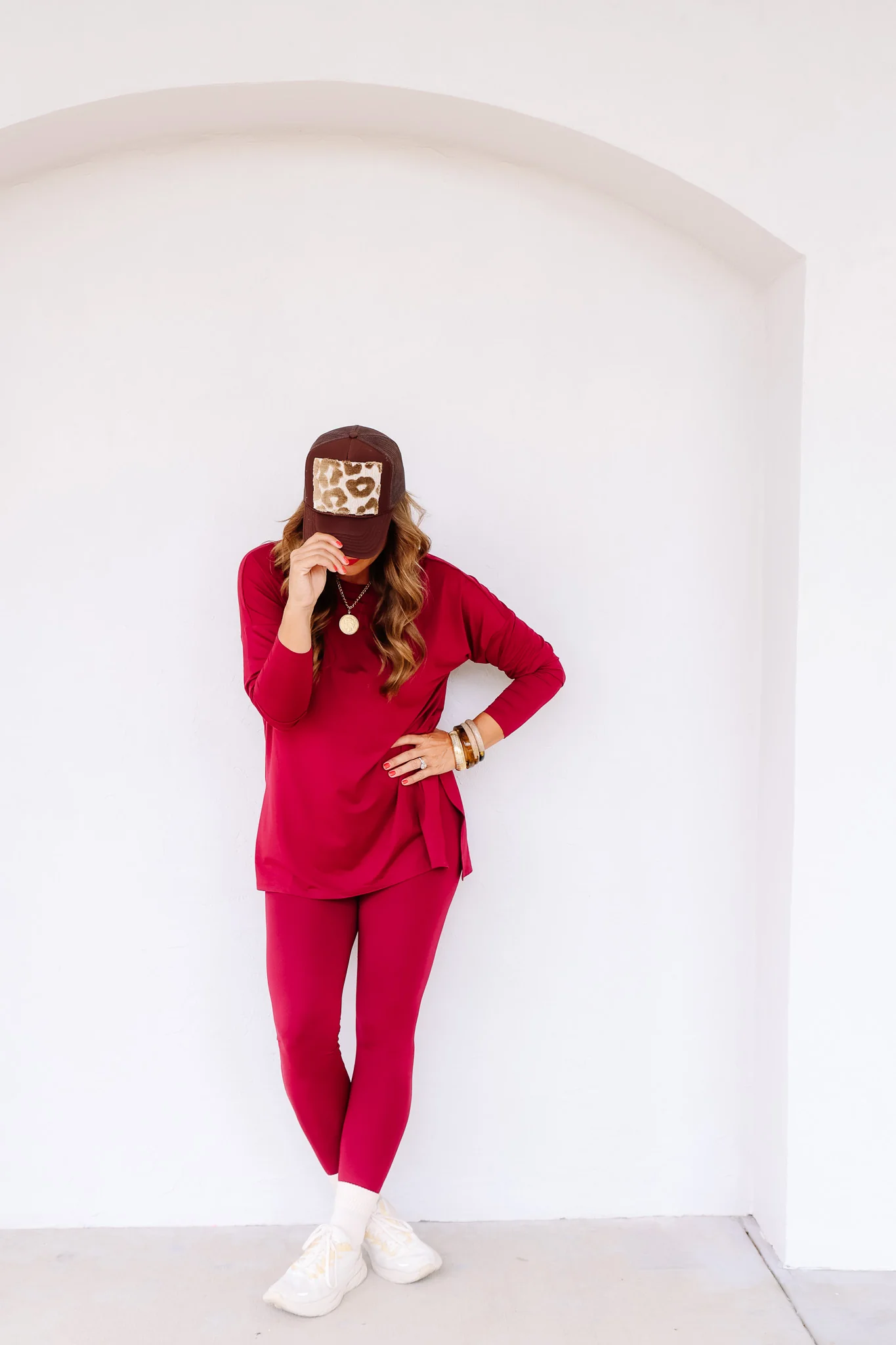 Follow Along Cabernet Long Sleeve Lounge Pant Set - Image 4