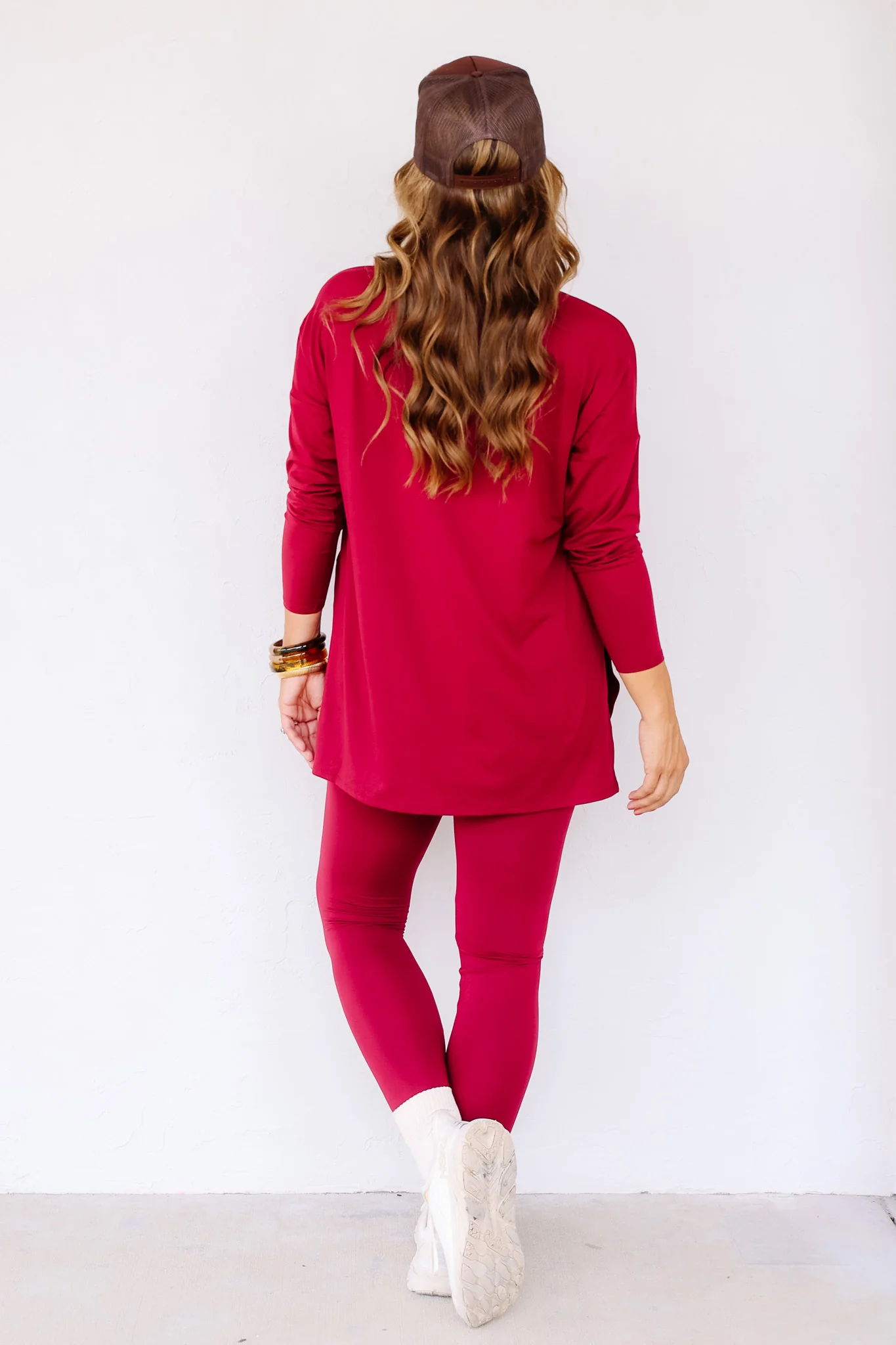 Follow Along Cabernet Long Sleeve Lounge Pant Set - Image 5