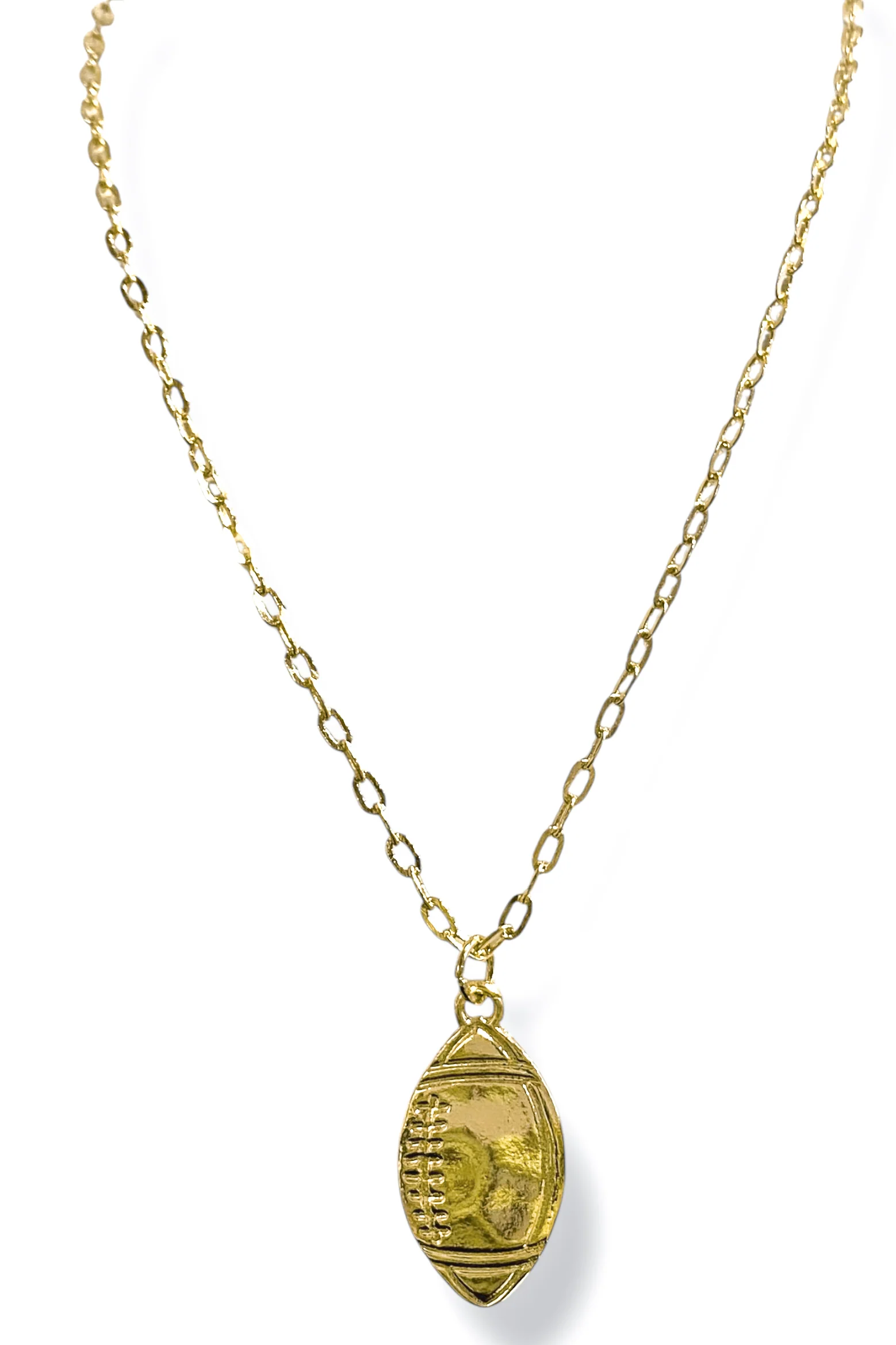 Hands Go Up Football Gold Pendant Necklace