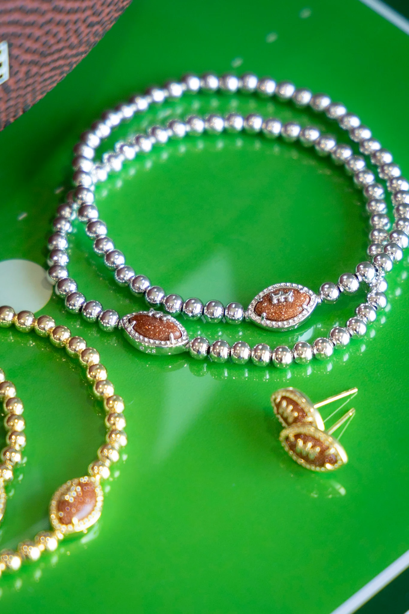 Football Stretch Bracelet - Silver Orange Goldstone | Kendra Scott - FINAL SALE - Image 2