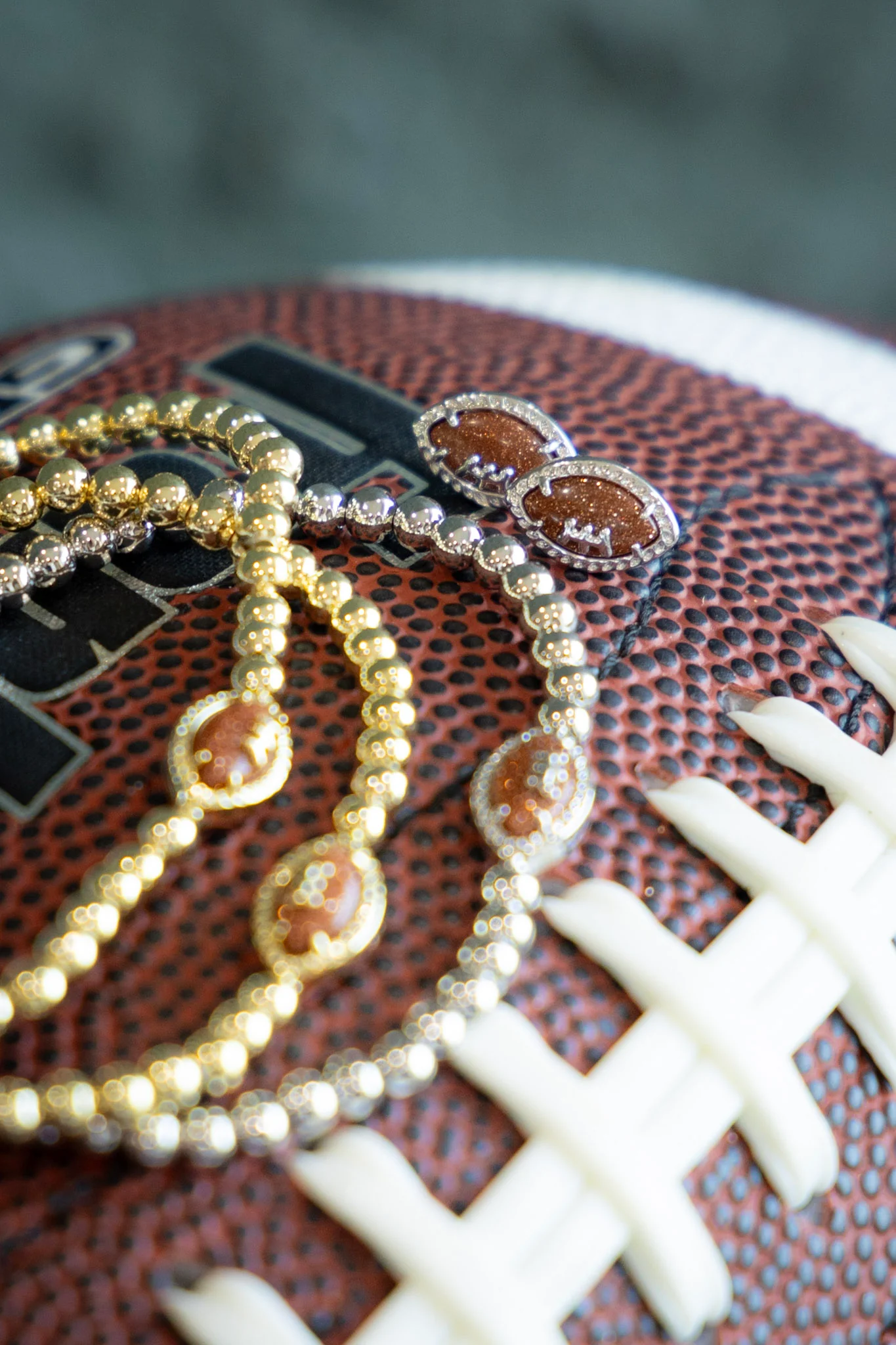Football Stud Earrings - Silver Orange Goldstone | Kendra Scott - FINAL SALE - Image 2