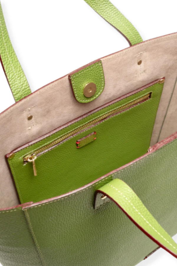 Frances Valentine Large Margaret Tumbled Leather Fern Tote - Image 6