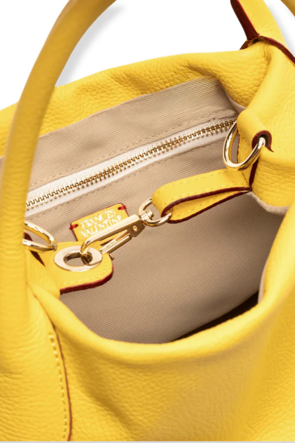 Frances Valentine Sweet Pea Mini Tumbled Leather Yellow Bag - Image 3