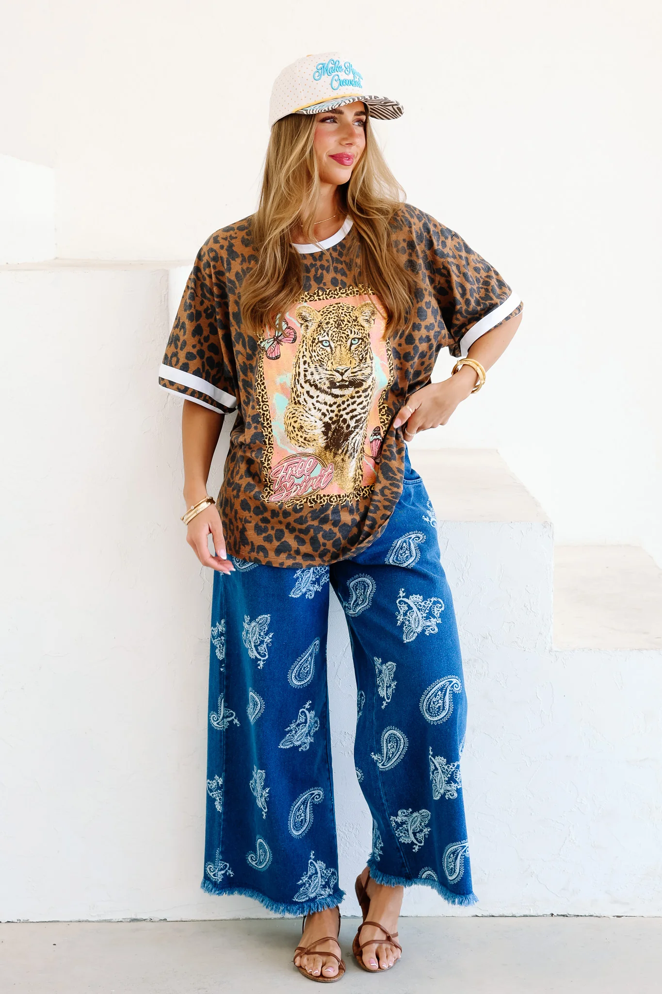 Free Spirit Dreamer Leopard Short Sleeve Brown Tee - Image 4
