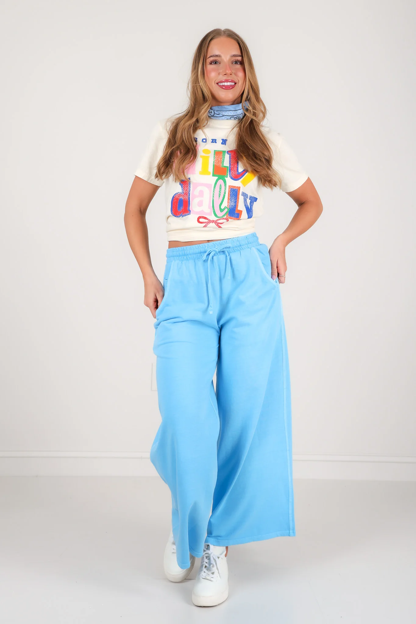 In The Know Deep Sky Wide Leg Pant - Image 2