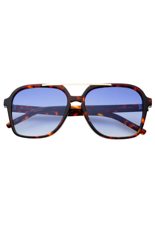 Freyrs Spencer Tortoise Blue Aviator Sunglasses