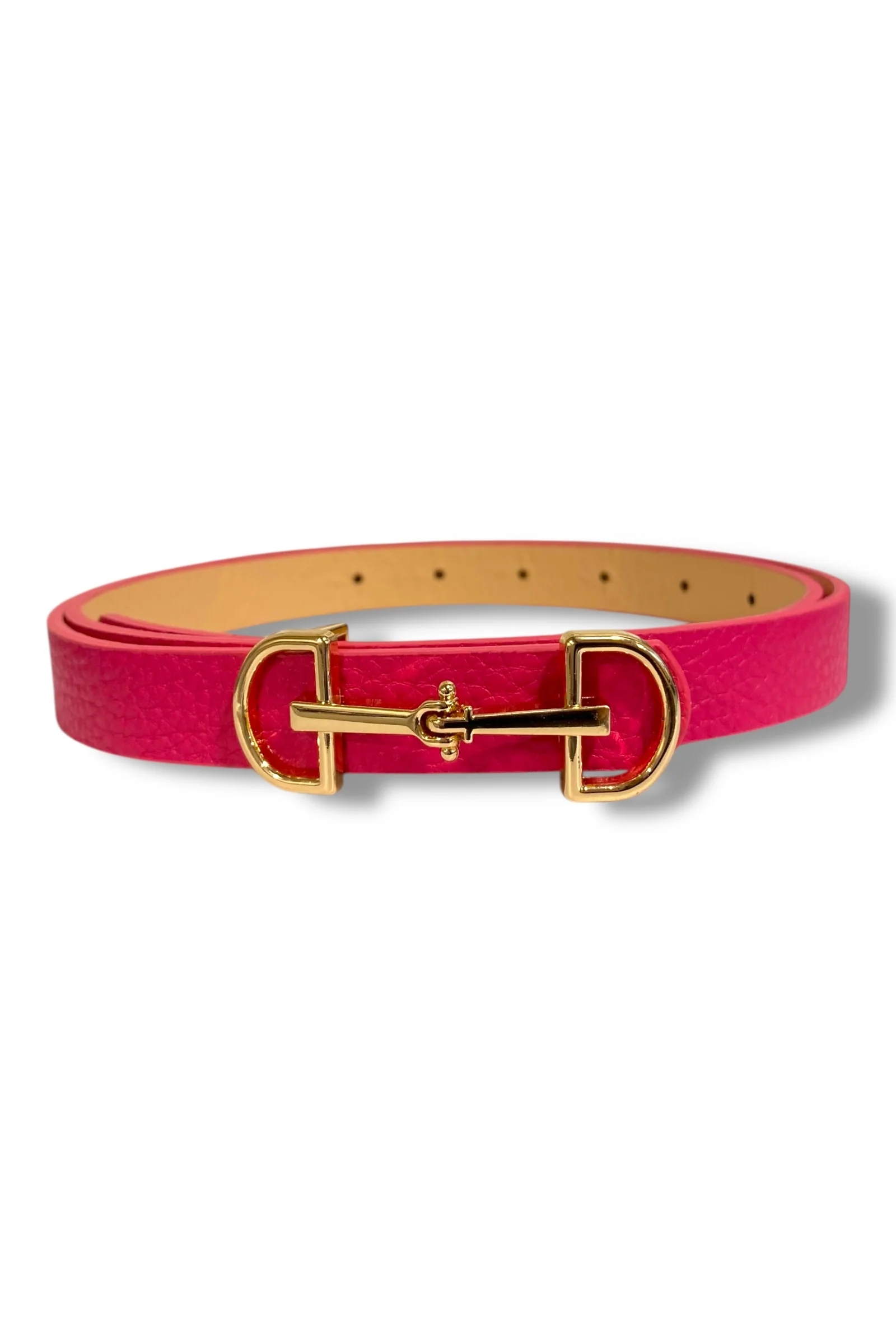 Here She Comes Fuchsia Horse Bit Skinny Belt - Image 2