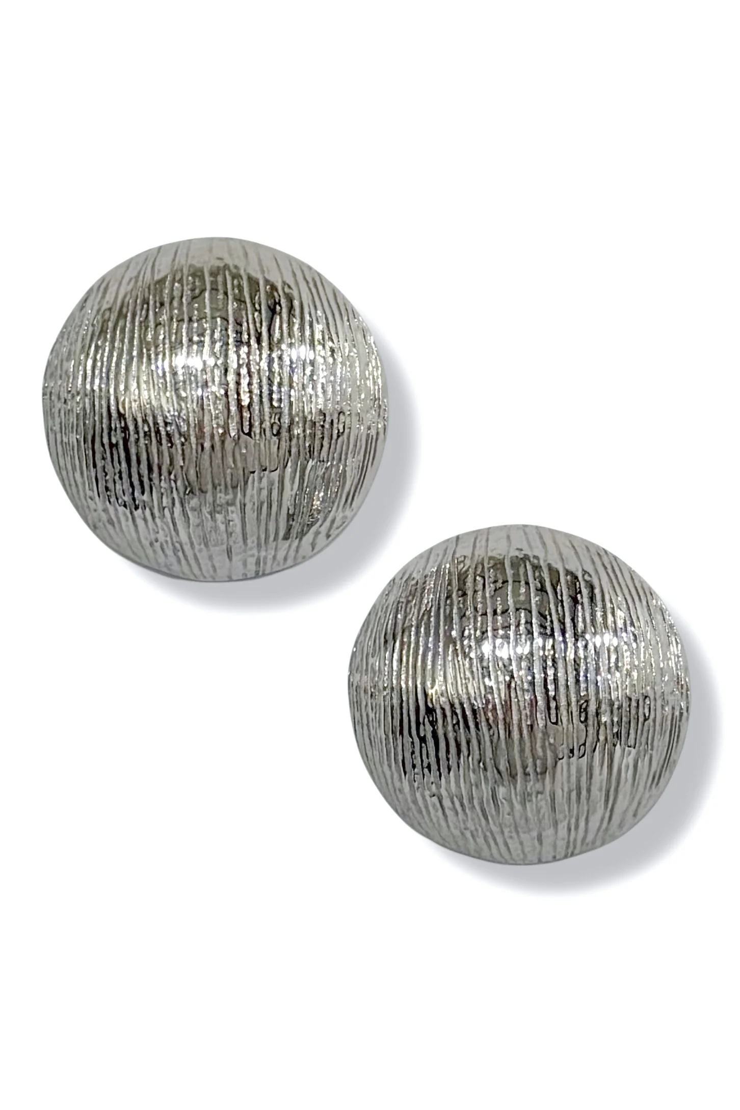 Full Of Life Rhodium Dome Earrings