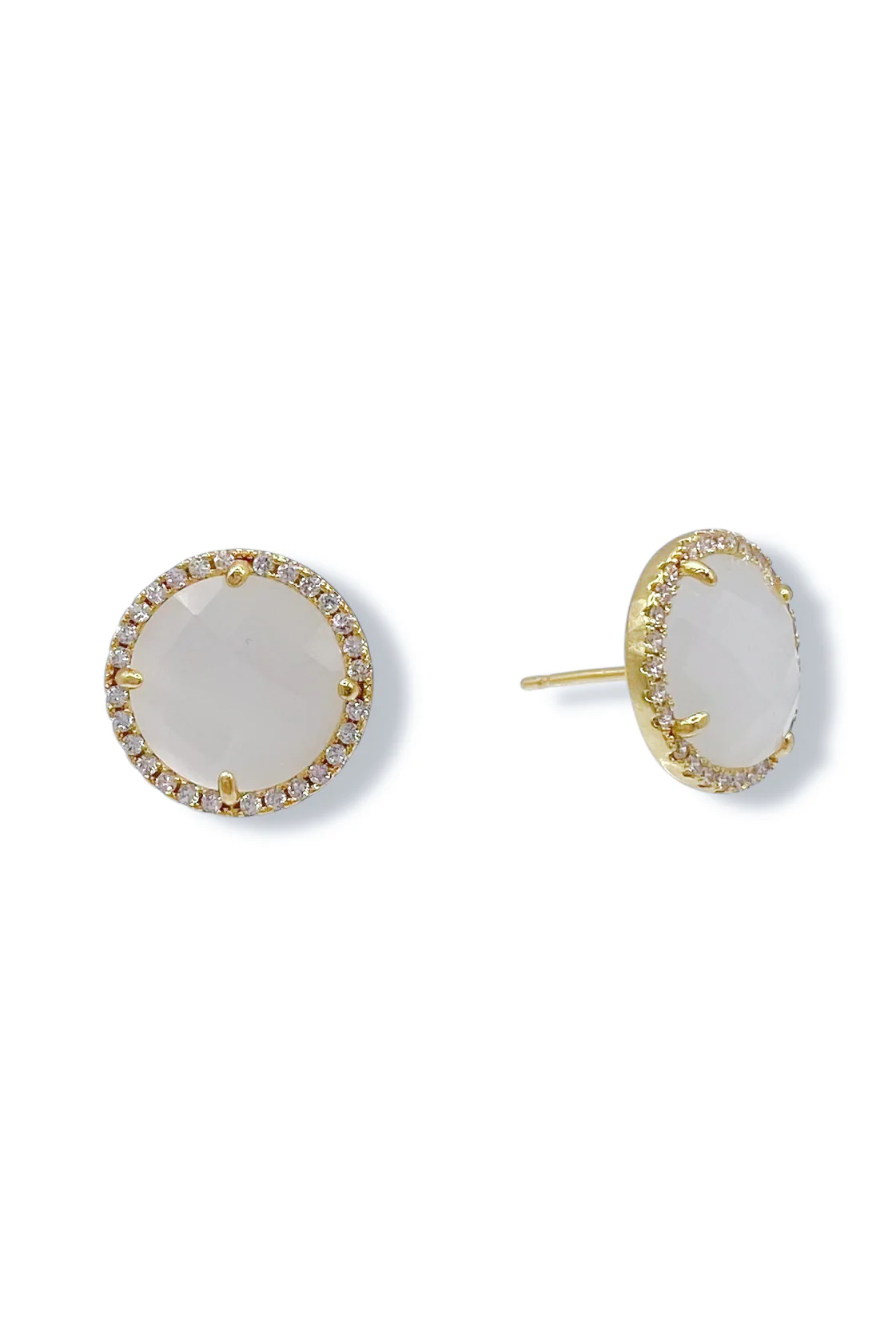 Virtue Kikki White Stud Earrings - FINAL SALE