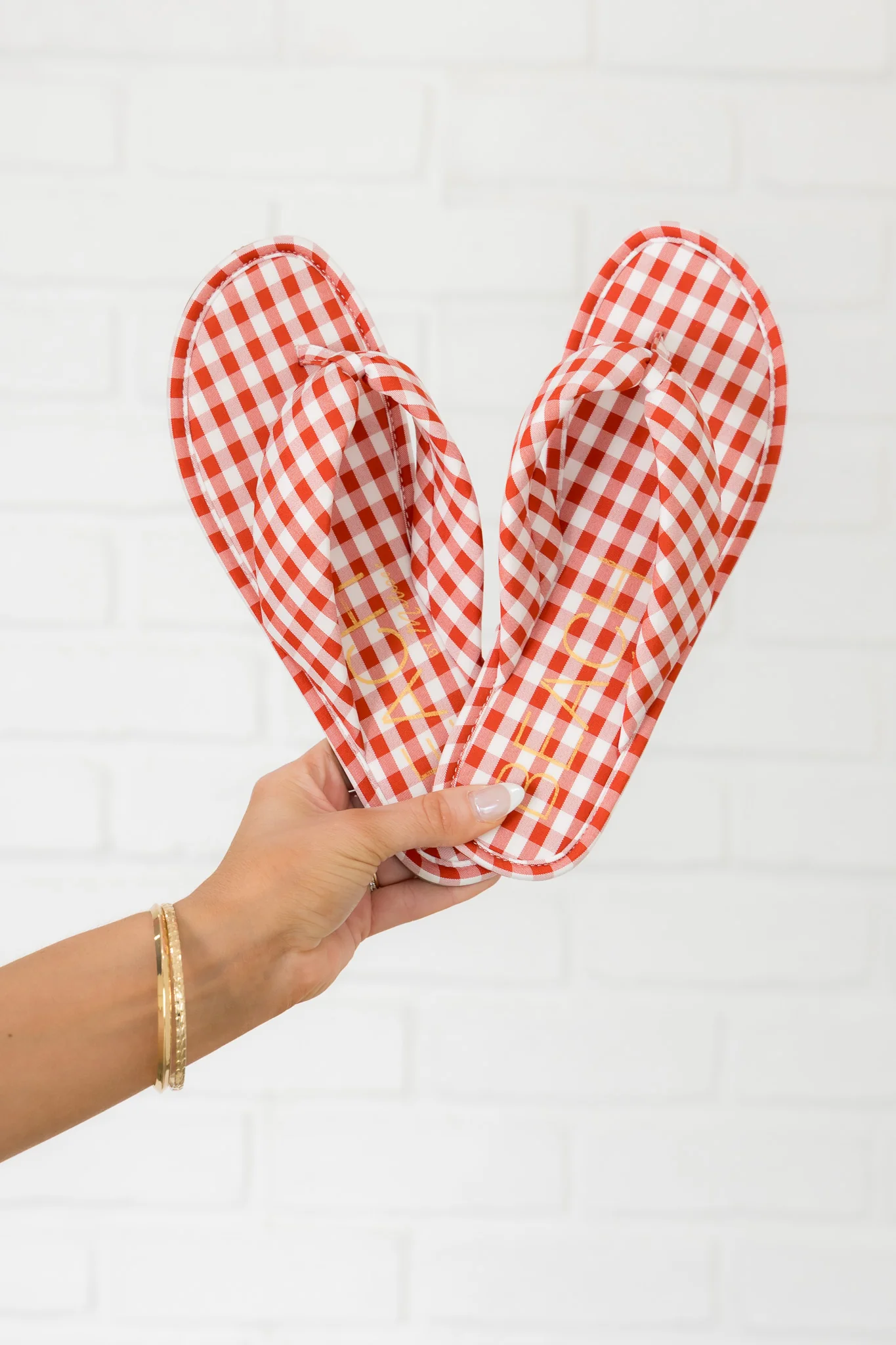Gidget Red Gingham Flip Flop Sandal *Final Sale* - Image 2